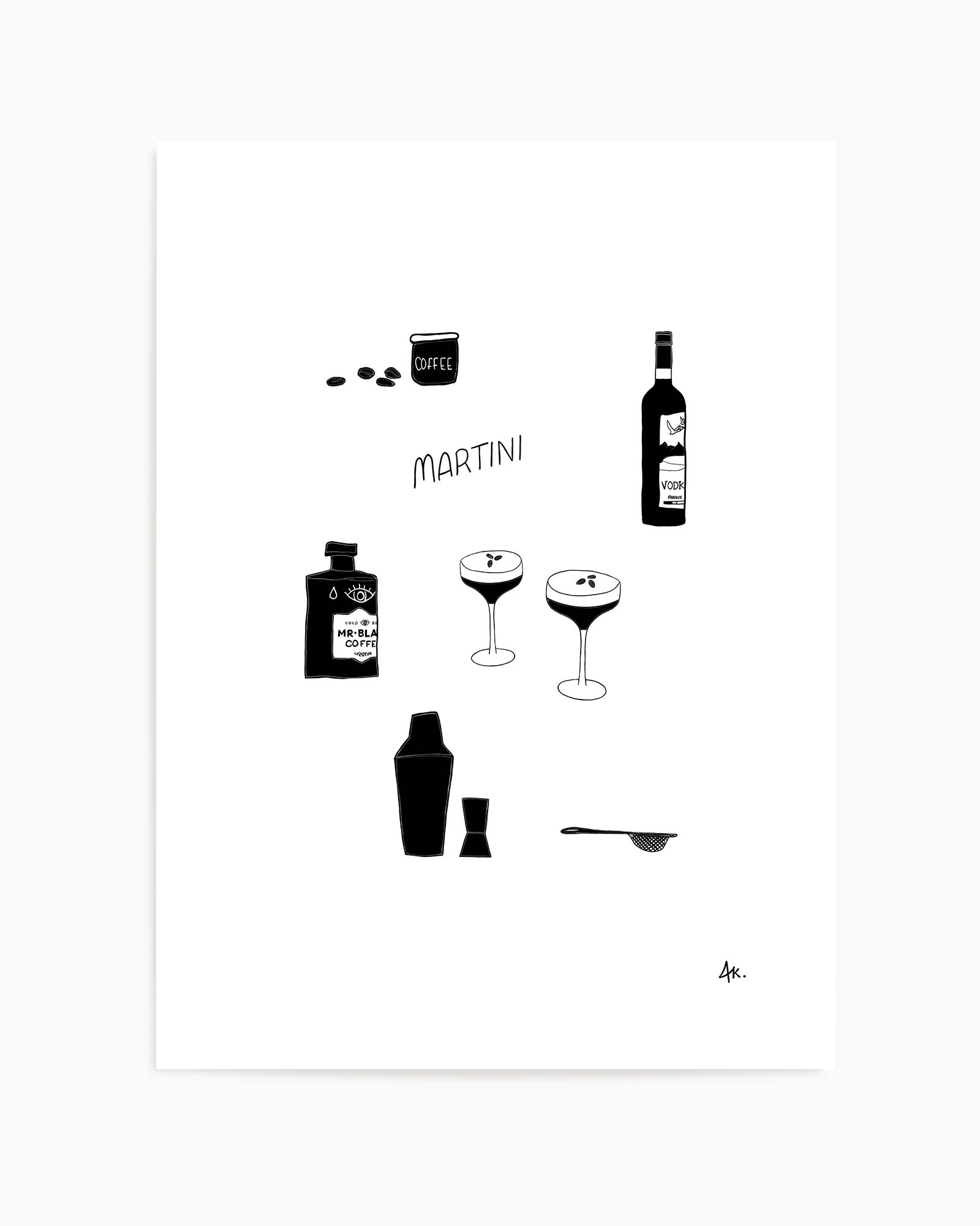 Martini Black by Anne Korako | Art Print