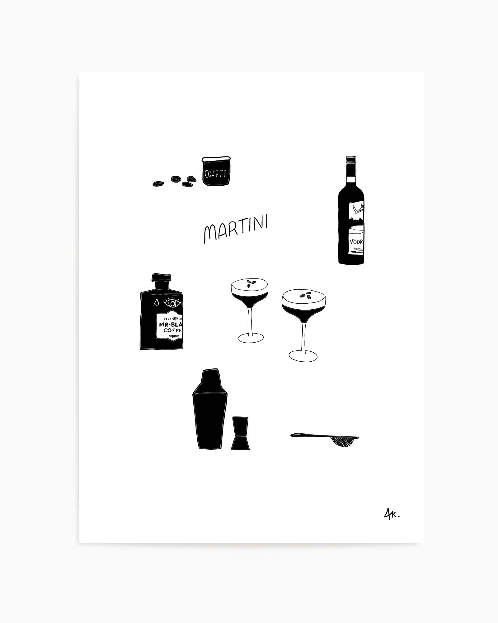 Martini Black by Anne Korako | Art Print