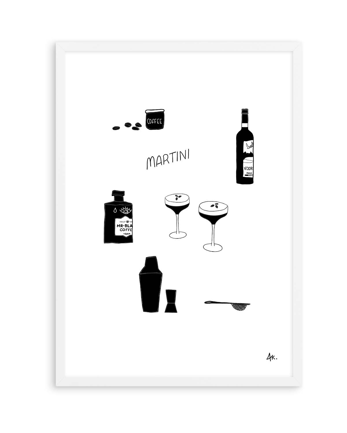 Martini Black by Anne Korako | Art Print