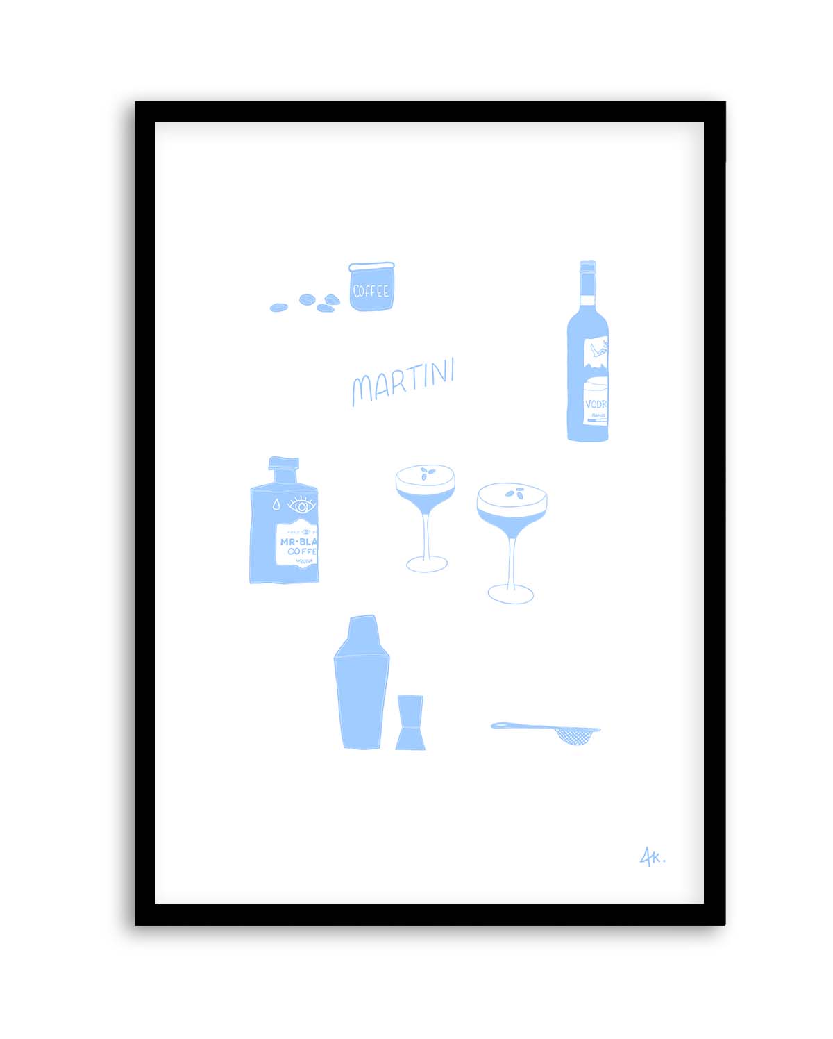 Martini Blue by Anne Korako | Art Print