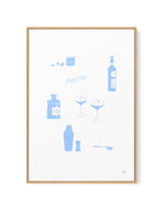 Martini Blue by Anne Korako | Framed Canvas Art Print