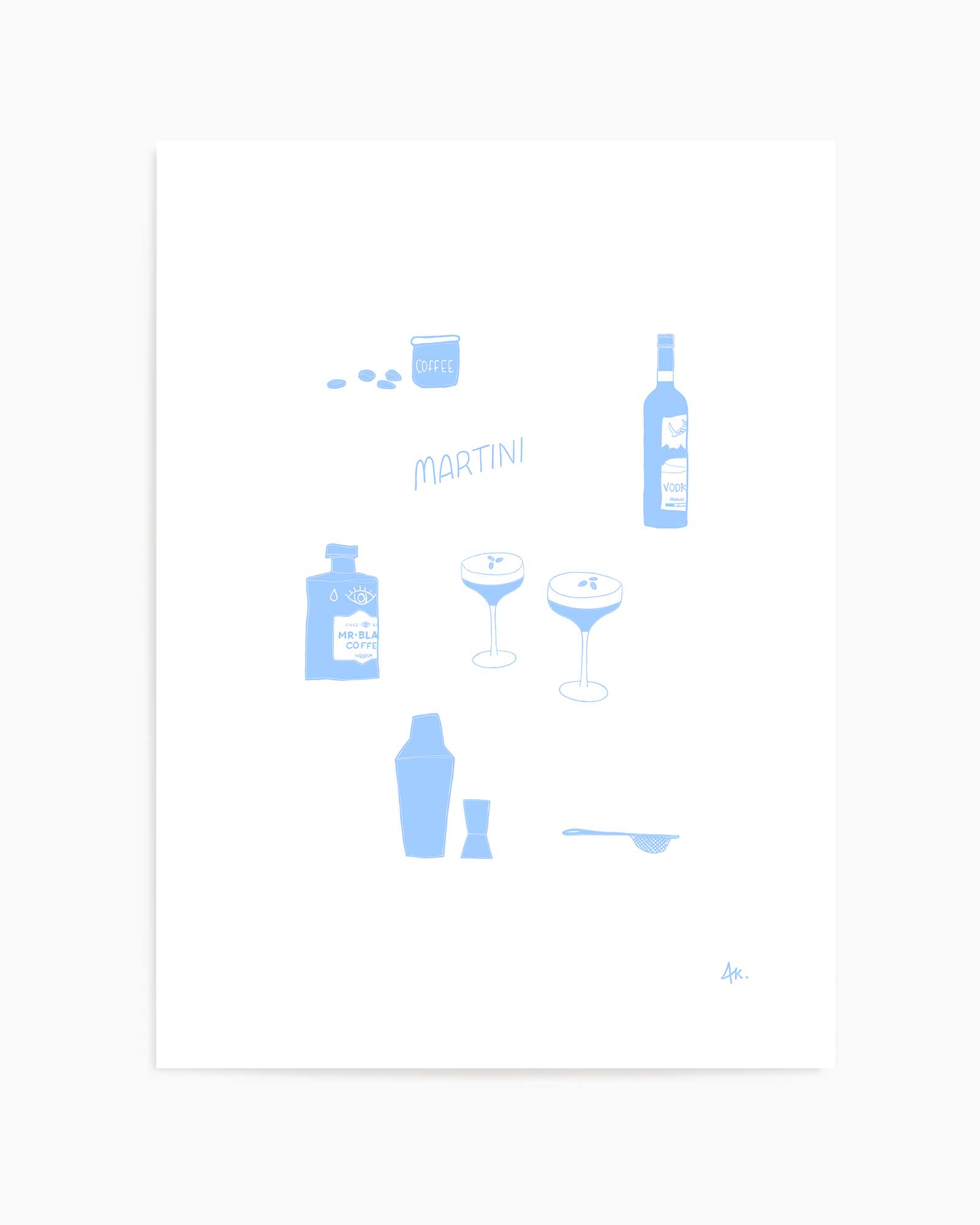 Martini Blue by Anne Korako | Art Print