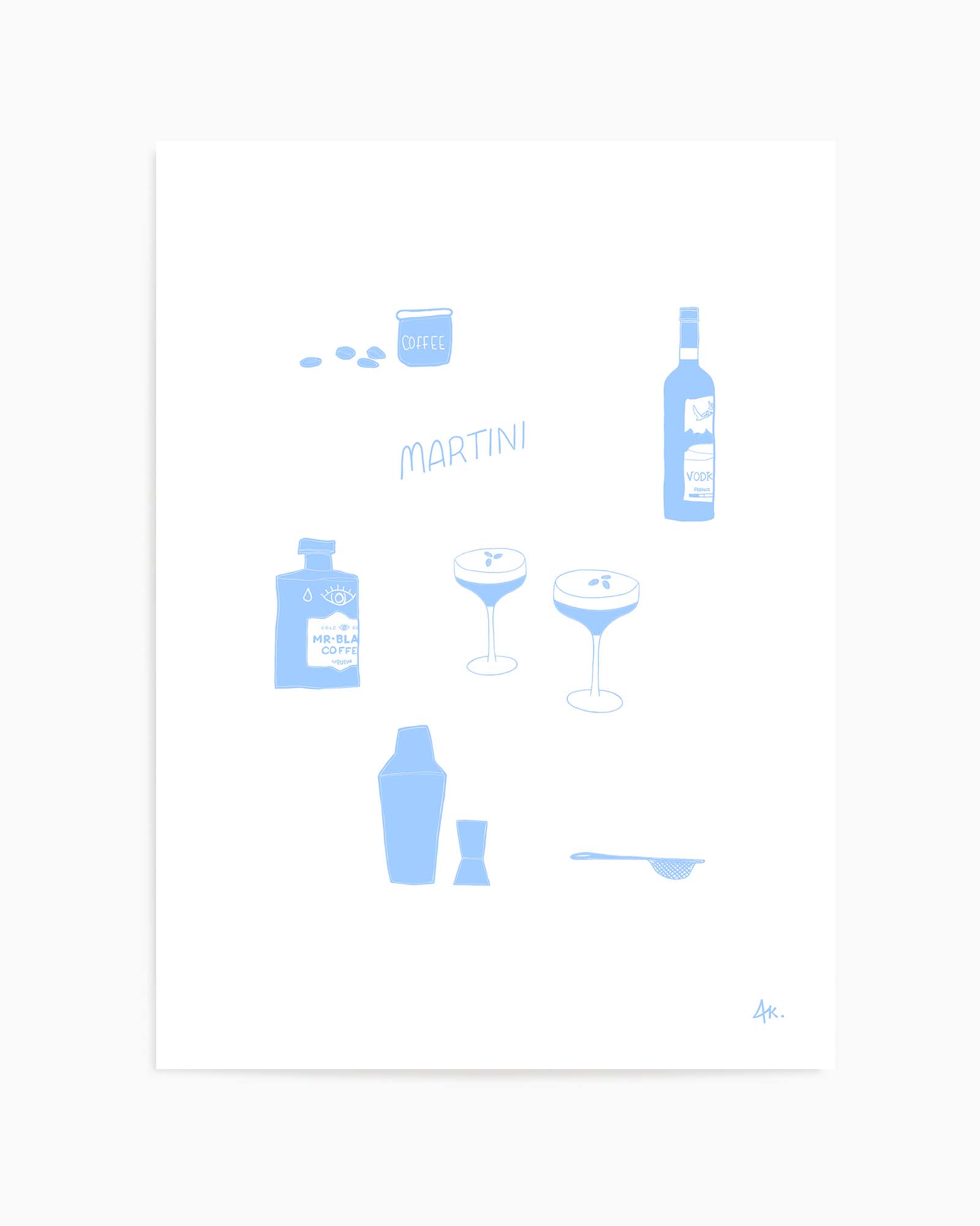 Martini Blue by Anne Korako | Art Print