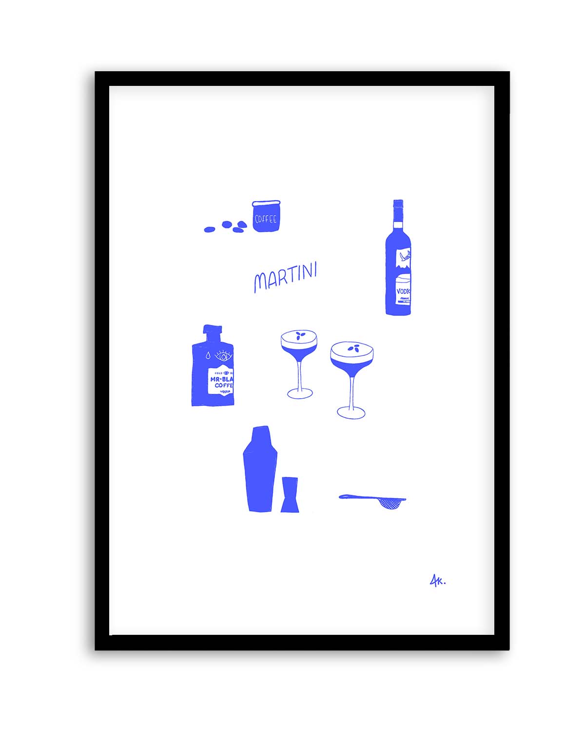 Martini Deep Blue by Anne Korako | Art Print