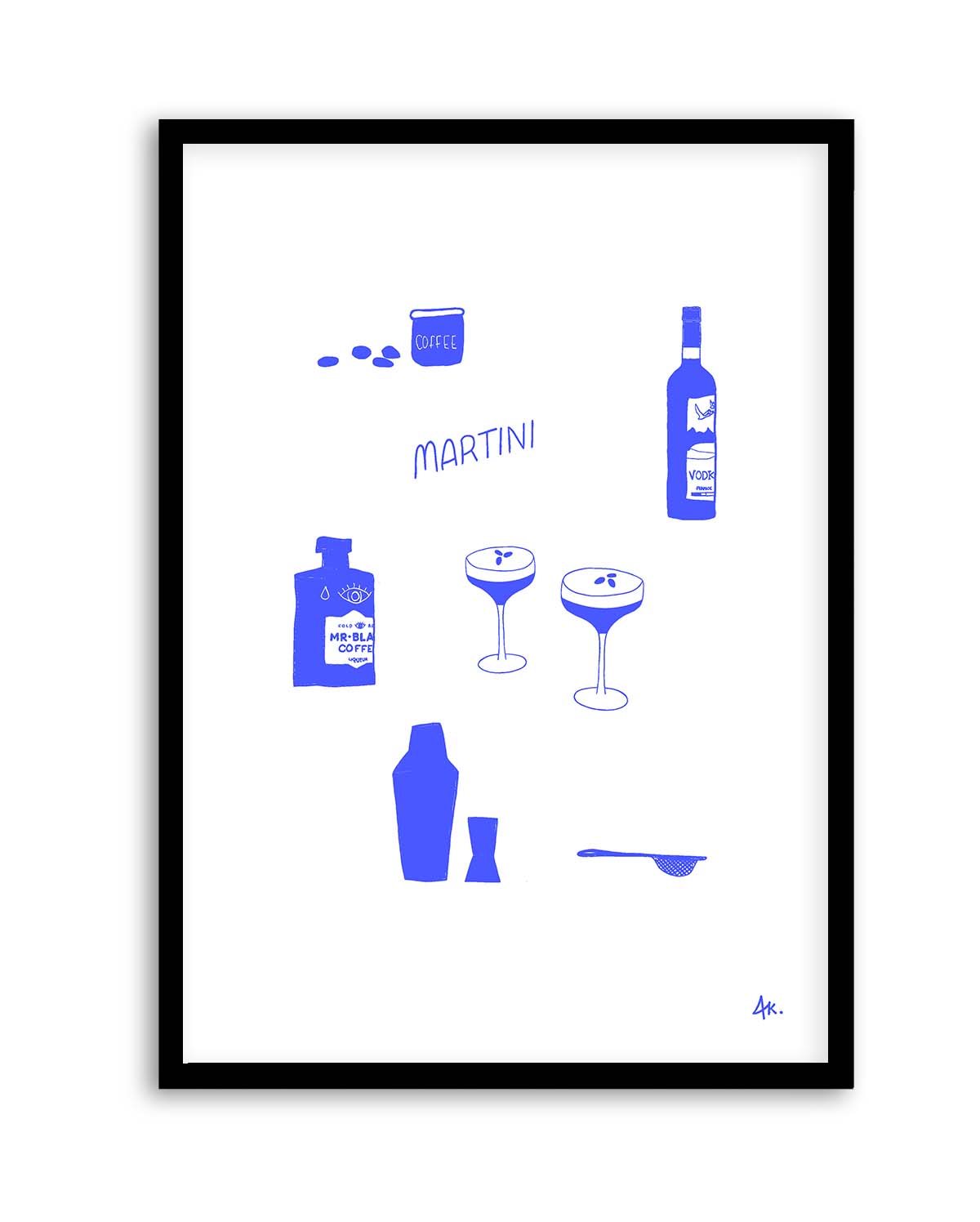 Martini Deep Blue by Anne Korako | Art Print