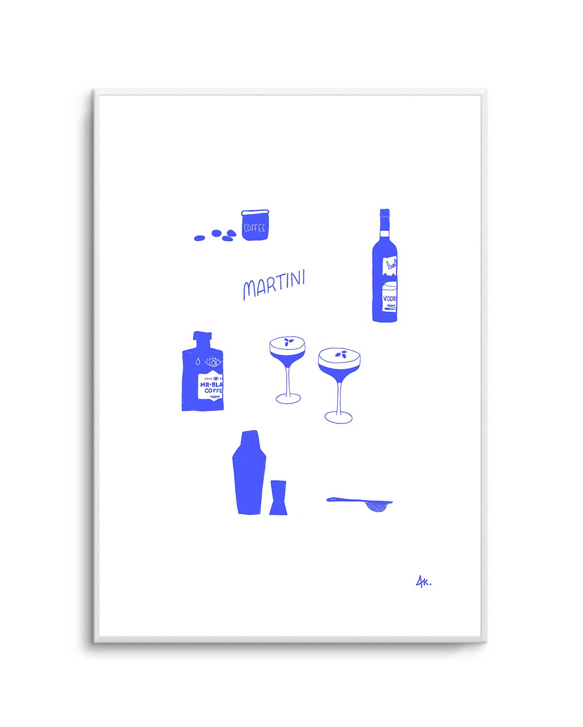 Martini Deep Blue by Anne Korako | Art Print