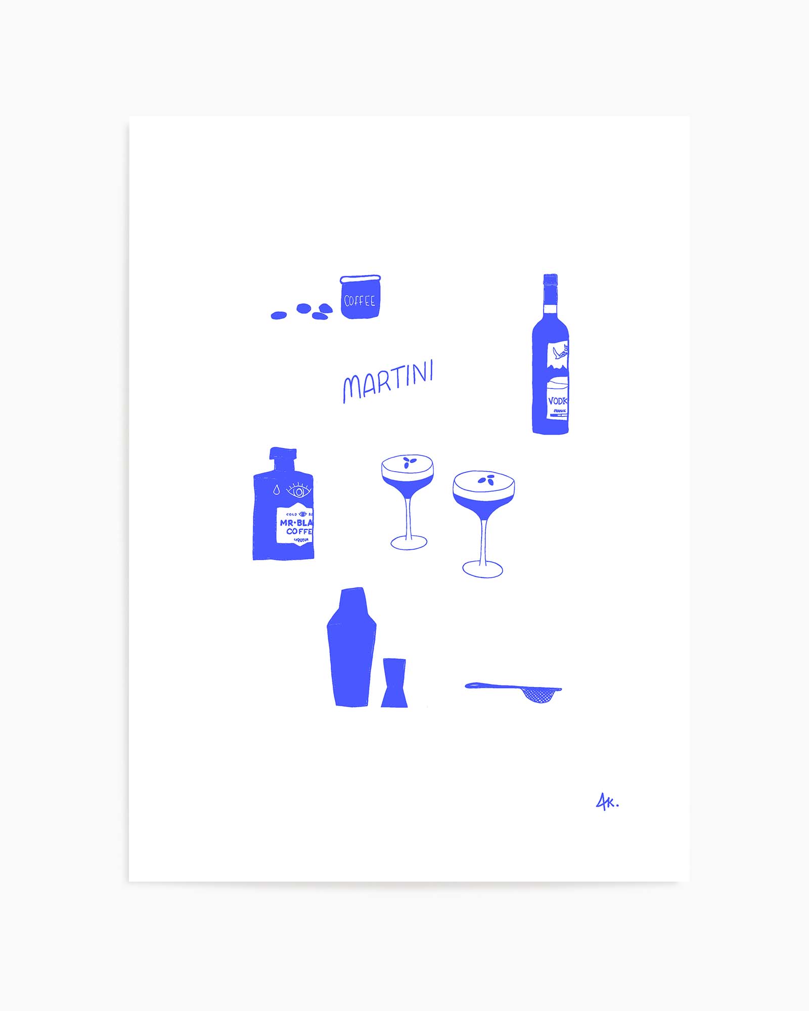 Martini Deep Blue by Anne Korako | Art Print