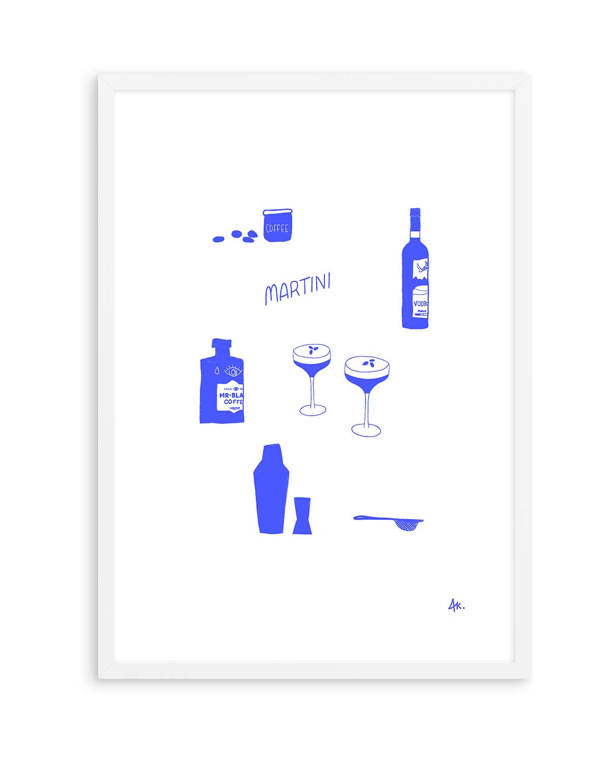 Martini Deep Blue by Anne Korako | Art Print