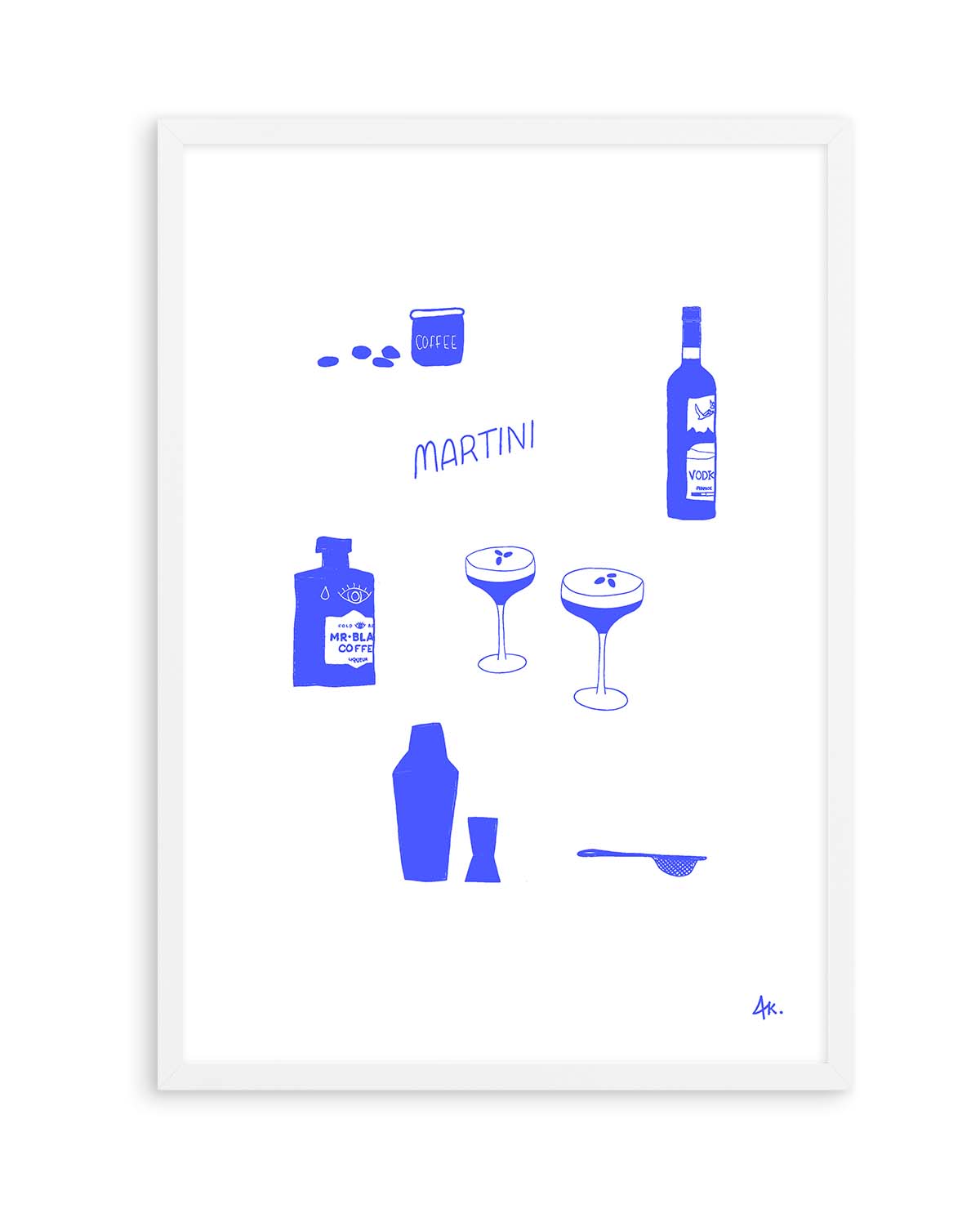 Martini Deep Blue by Anne Korako | Art Print