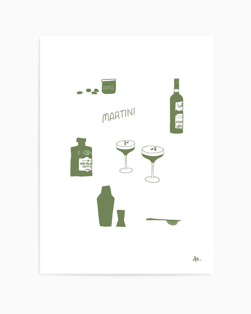 Martini Forest Green by Anne Korako | Art Print