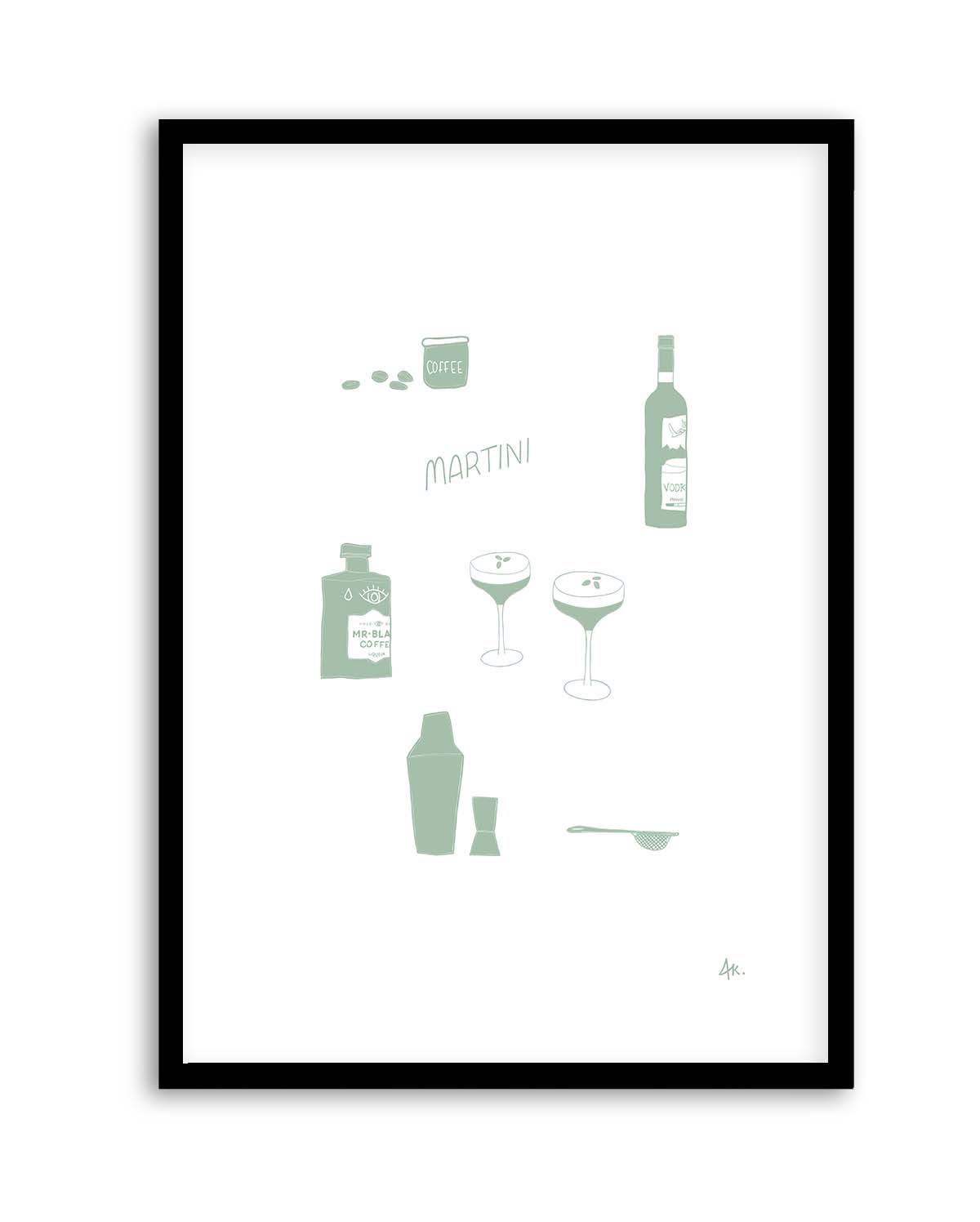 Martini Sage by Anne Korako | Art Print from Olive et Oriel where you can shop wallpaper and artworks online