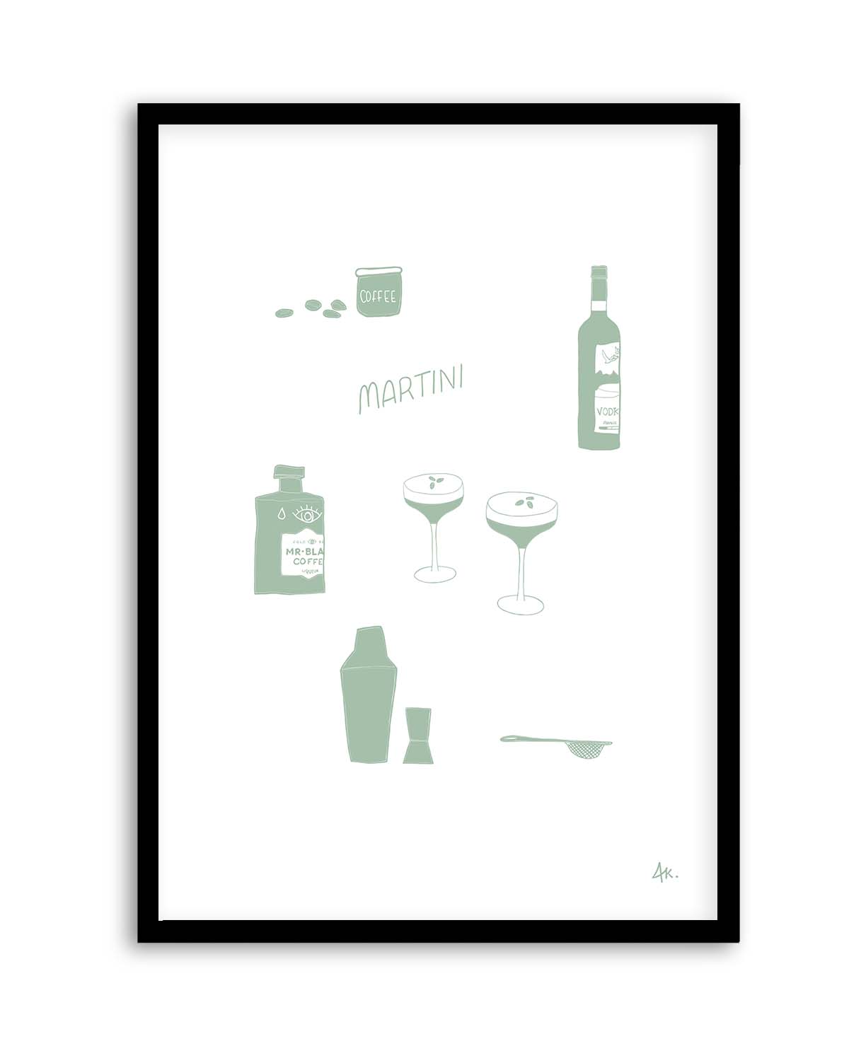 Martini Sage by Anne Korako | Art Print from Olive et Oriel where you can shop wallpaper and artworks online