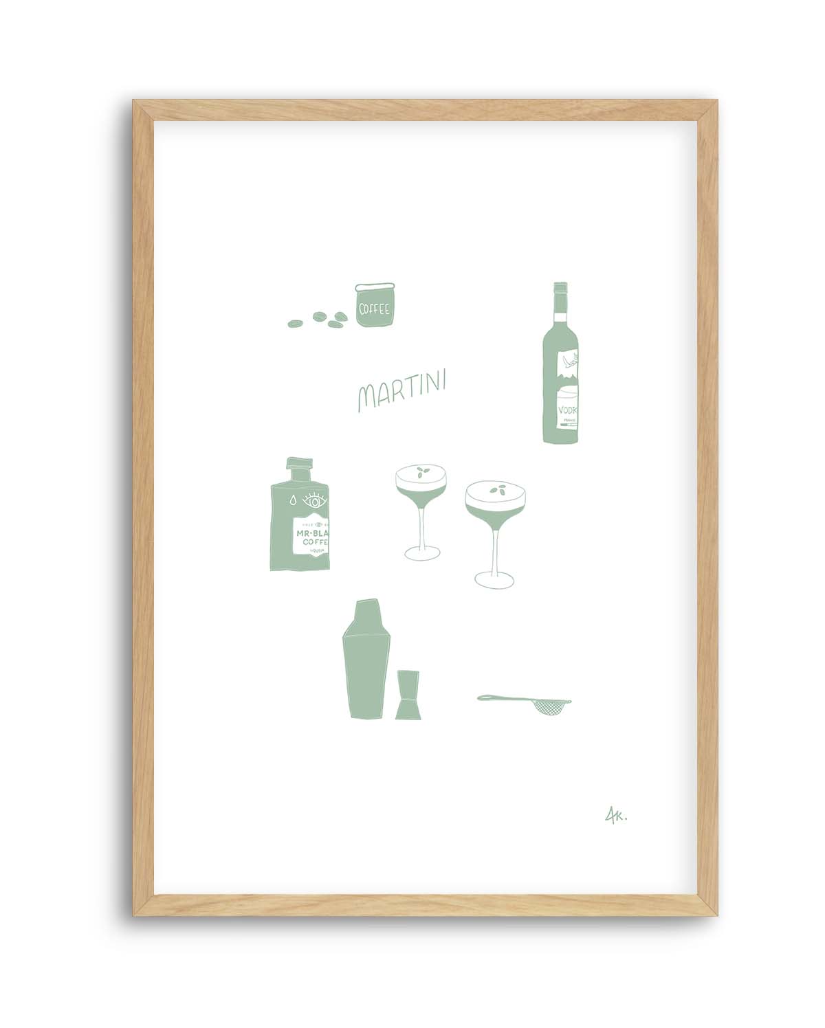Martini Sage by Anne Korako | Art Print from Olive et Oriel where you can shop wallpaper and artworks online
