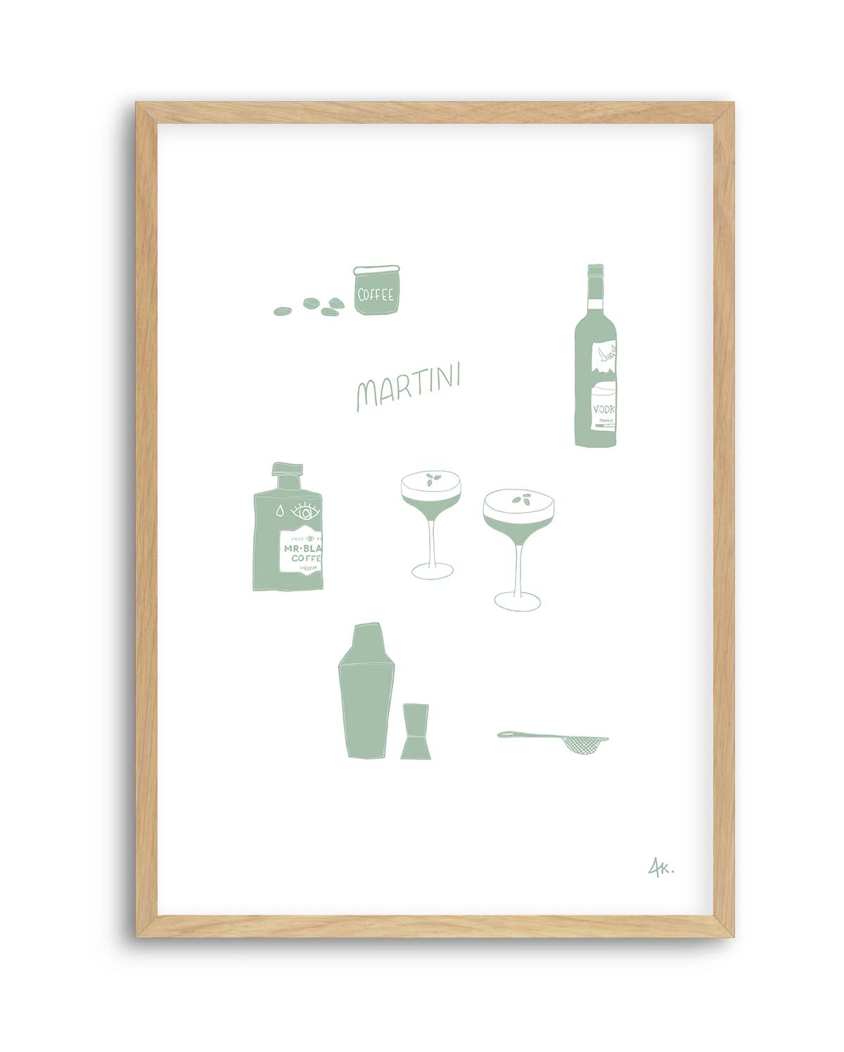 Martini Sage by Anne Korako | Art Print from Olive et Oriel where you can shop wallpaper and artworks online