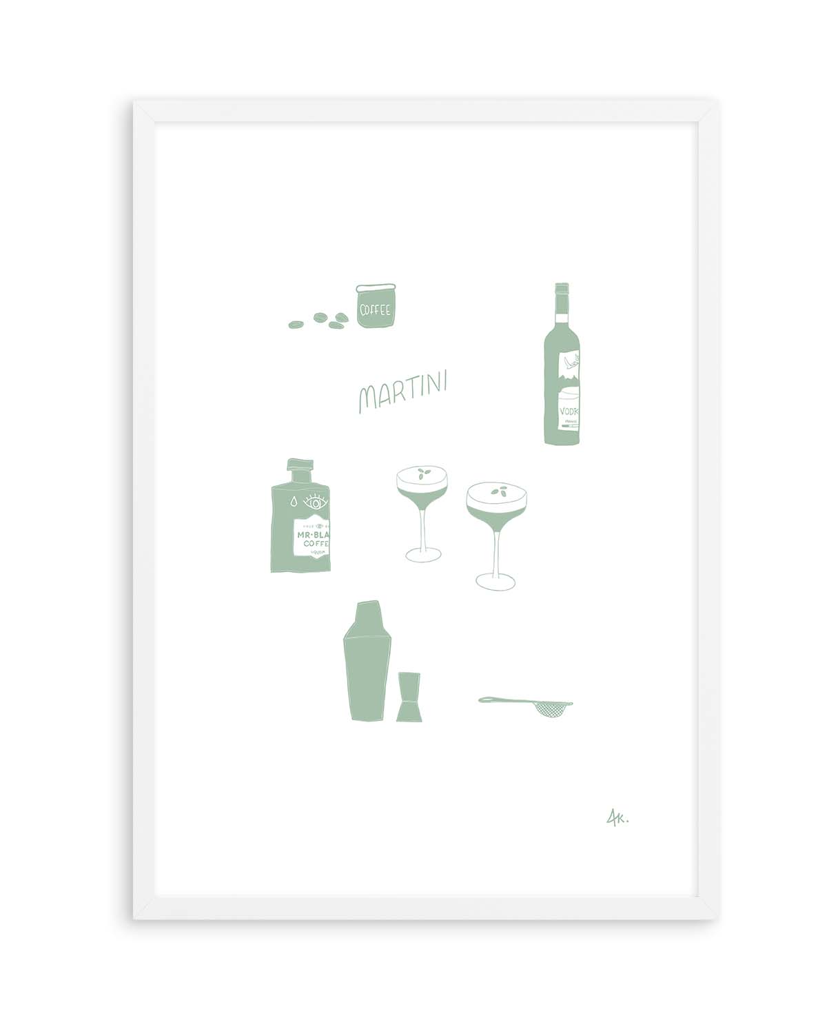 Martini Sage by Anne Korako | Art Print from Olive et Oriel where you can shop wallpaper and artworks online