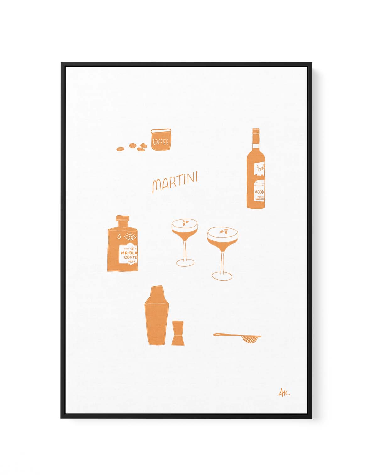 Martini Tan by Anne Korako | Framed Canvas Art Print from Olive et Oriel where you can shop wallpaper and artworks online