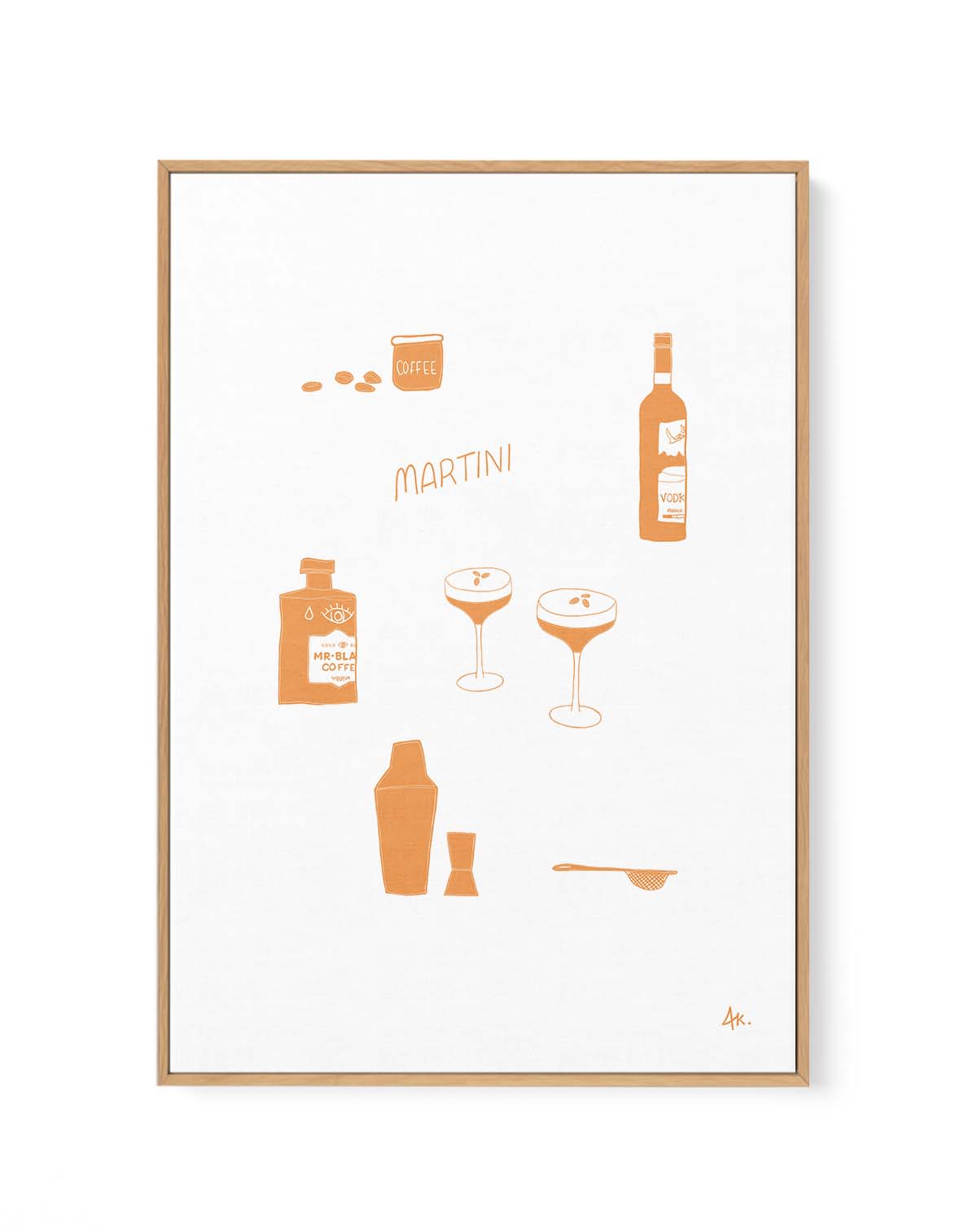 Martini Tan by Anne Korako | Framed Canvas Art Print from Olive et Oriel where you can shop wallpaper and artworks online