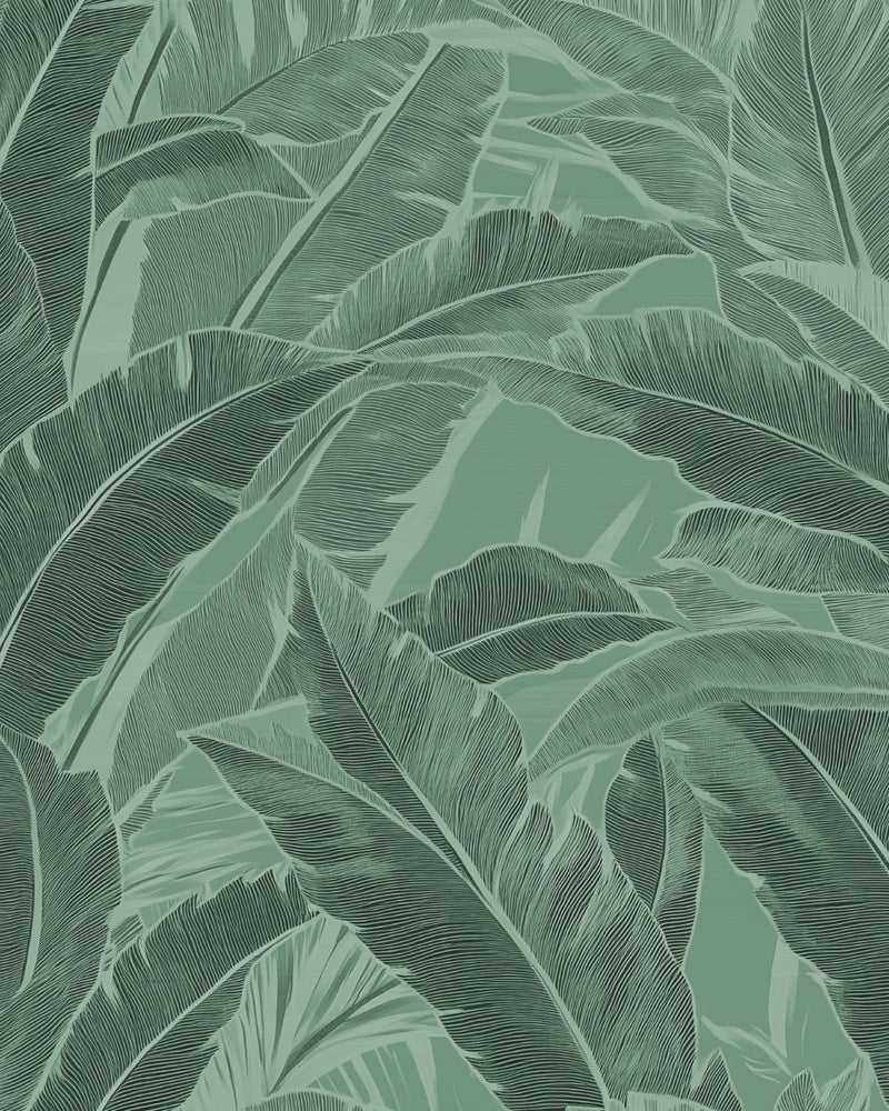 Maui in Dark Green Commercial Vinyl Wallcovering-Commercial Wallcoverings-Olive et Oriel-Luxury commercial-grade embossed and textured vinyl wallcovering durable fire-rated washable stain-resistant and customizable perfect for hotels offices retail childcare healthcare and hospital spaces vinyl wallpaper