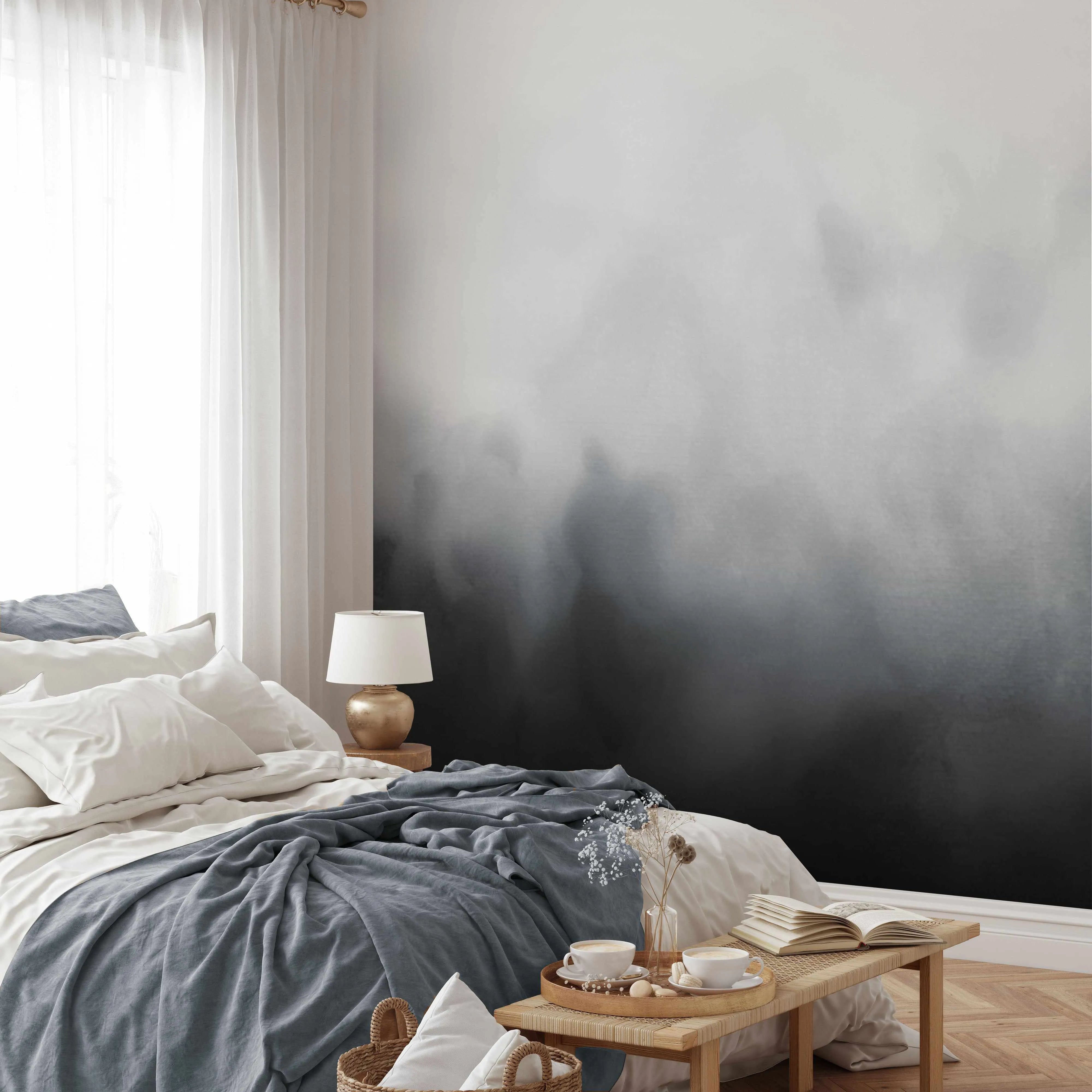 Almost Midnight in Charcoal Wallpaper-Wallpaper-Buy-Australian-Removable-Wallpaper-Now-In-Black-&-White-Wallpaper-Peel-And-Stick-Wallpaper-Online-At-Olive-et-Oriel-Custom-Made-Wallpapers-Wall-Papers-Decorate-Your-Bedroom-Living-Room-Kids-Room-or-Commercial-Interior