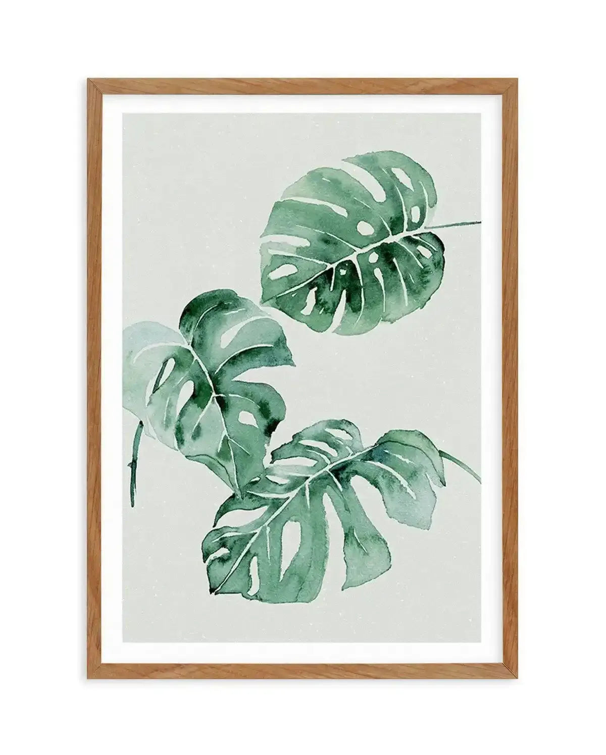 Monstera Abstract Watercolour Art Print-PRINT-Olive et Oriel-Olive et Oriel-50x70 cm | 19.6" x 27.5"-Walnut-With White Border-Buy-Australian-Art-Prints-Online-with-Olive-et-Oriel-Your-Artwork-Specialists-Austrailia-Decorate-With-Coastal-Photo-Wall-Art-Prints-From-Our-Beach-House-Artwork-Collection-Fine-Poster-and-Framed-Artwork
