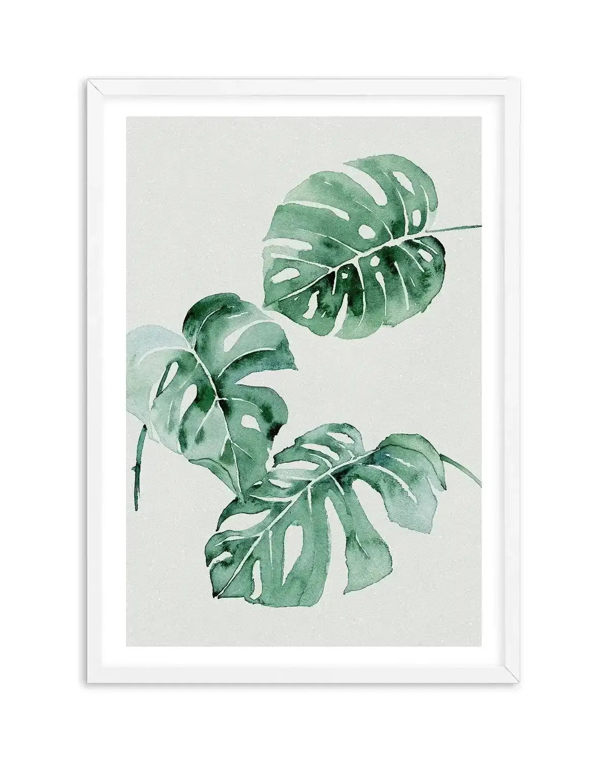 Monstera Abstract Watercolour Art Print-PRINT-Olive et Oriel-Olive et Oriel-A4 | 8.3" x 11.7" | 21 x 29.7cm-White-With White Border-Buy-Australian-Art-Prints-Online-with-Olive-et-Oriel-Your-Artwork-Specialists-Austrailia-Decorate-With-Coastal-Photo-Wall-Art-Prints-From-Our-Beach-House-Artwork-Collection-Fine-Poster-and-Framed-Artwork