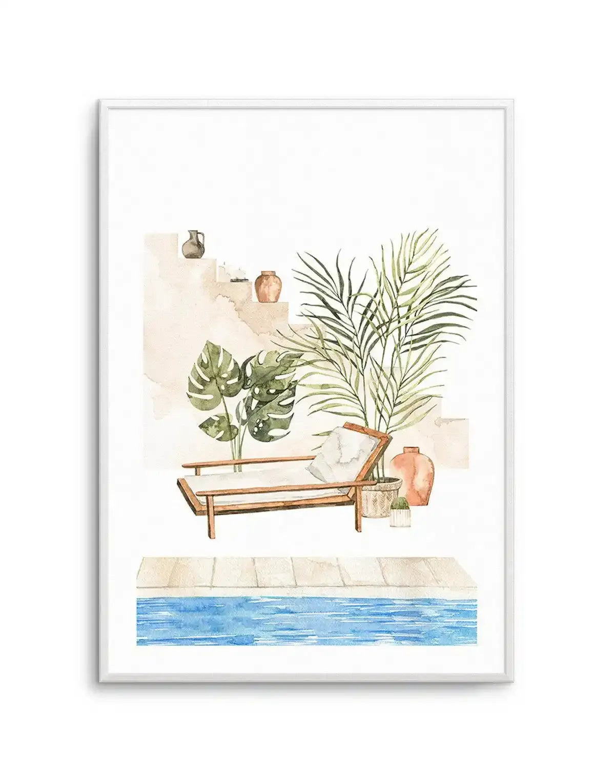 Moroccan Pool Art Print-PRINT-Olive et Oriel-Olive et Oriel-A4 | 8.3" x 11.7" | 21 x 29.7cm-Unframed Art Print-With White Border-Buy-Australian-Art-Prints-Online-with-Olive-et-Oriel-Your-Artwork-Specialists-Austrailia-Decorate-With-Coastal-Photo-Wall-Art-Prints-From-Our-Beach-House-Artwork-Collection-Fine-Poster-and-Framed-Artwork