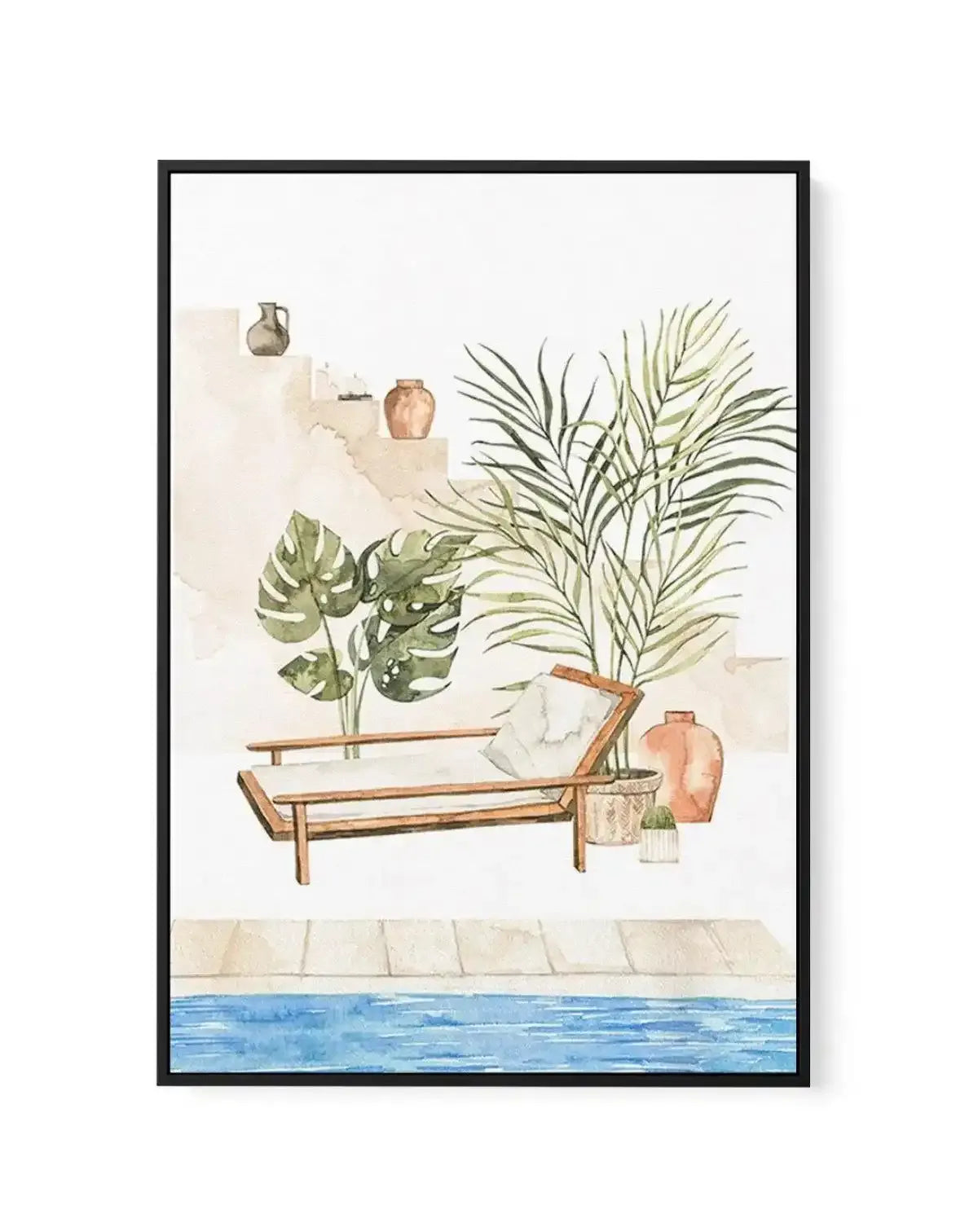 Moroccan Pool | Framed Canvas-CANVAS-You can shop wall art online with Olive et Oriel for everything from abstract art to fun kids wall art. Our beautiful modern art prints and canvas art are available from large canvas prints to wall art paintings and our proudly Australian artwork collection offers only the highest quality framed large wall art and canvas art Australia - You can buy fashion photography prints or Hampton print posters and paintings on canvas from Olive et Oriel and have them de