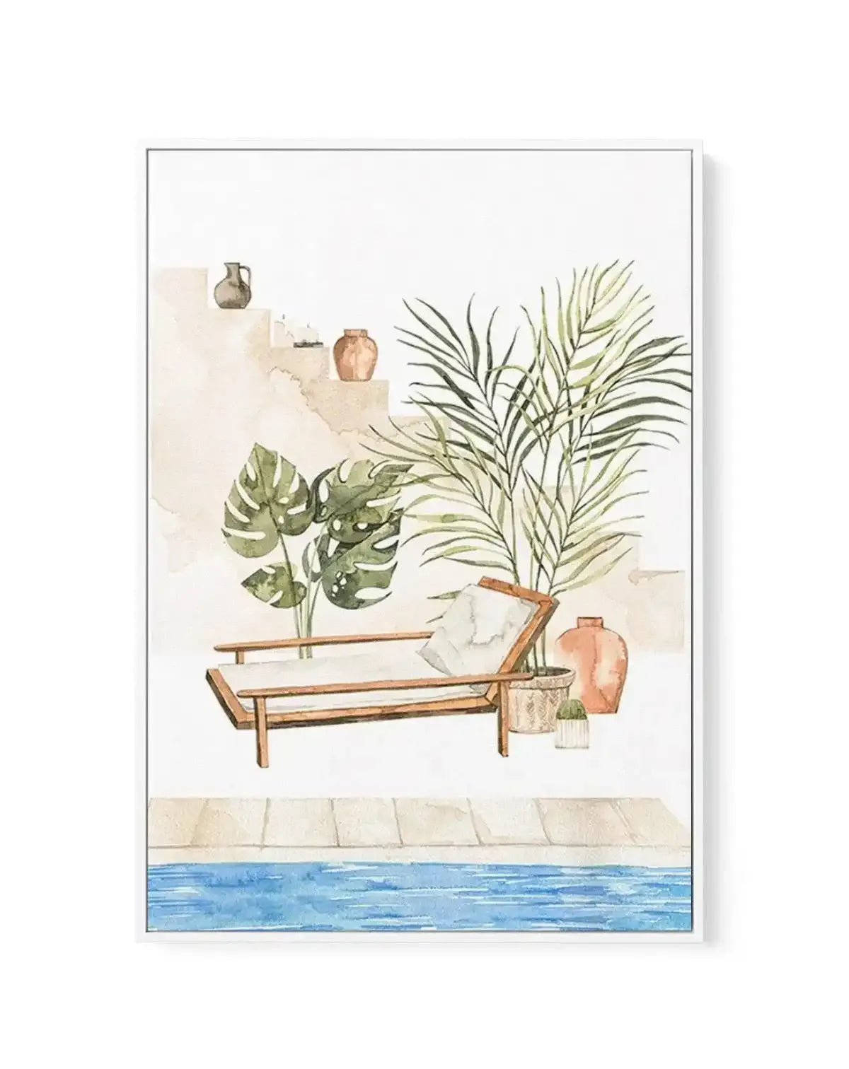 Moroccan Pool | Framed Canvas-CANVAS-You can shop wall art online with Olive et Oriel for everything from abstract art to fun kids wall art. Our beautiful modern art prints and canvas art are available from large canvas prints to wall art paintings and our proudly Australian artwork collection offers only the highest quality framed large wall art and canvas art Australia - You can buy fashion photography prints or Hampton print posters and paintings on canvas from Olive et Oriel and have them de