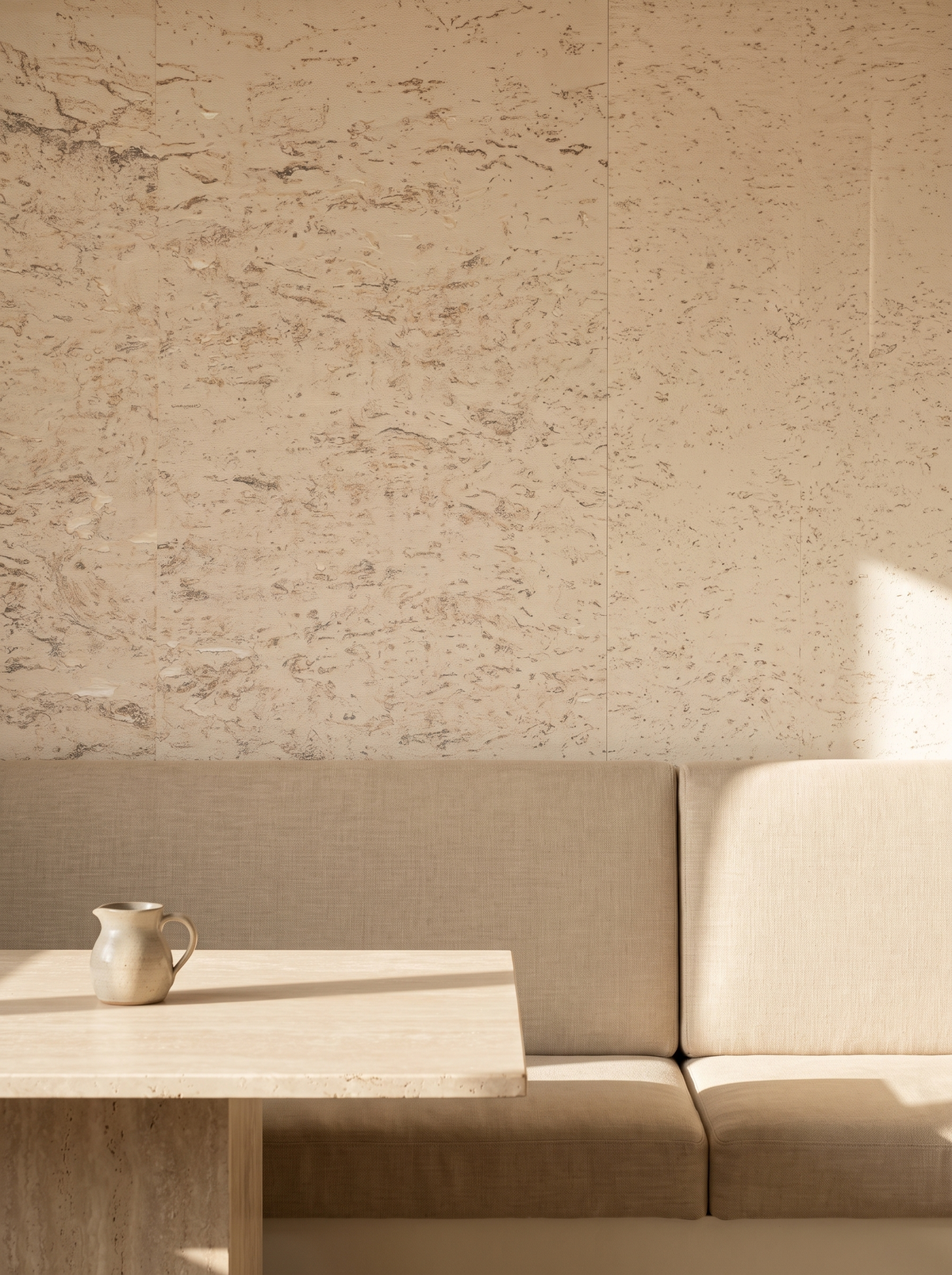 natural sand cork wallpaper cafe wallcovering