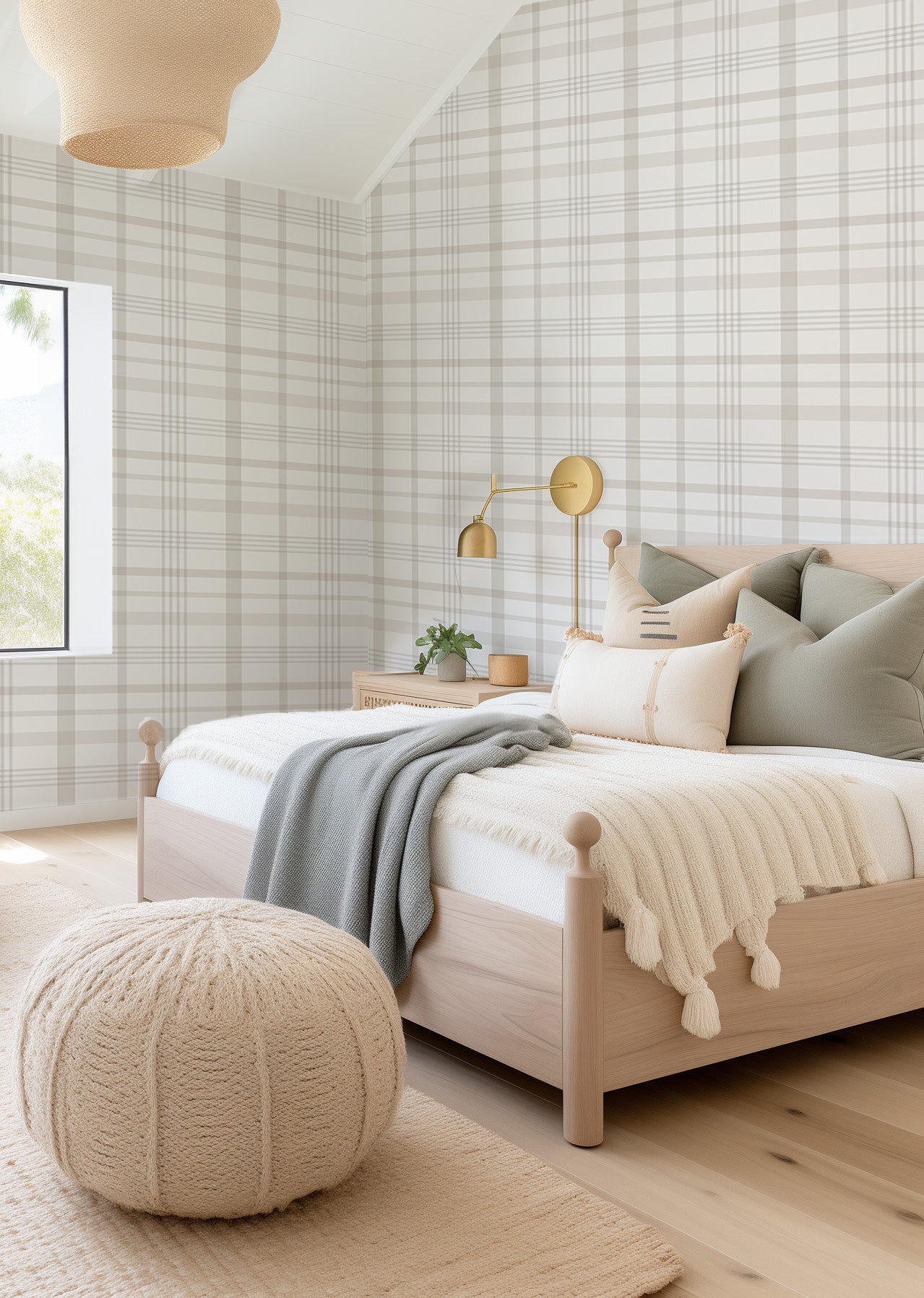 Neutral Plaid Wallpaper