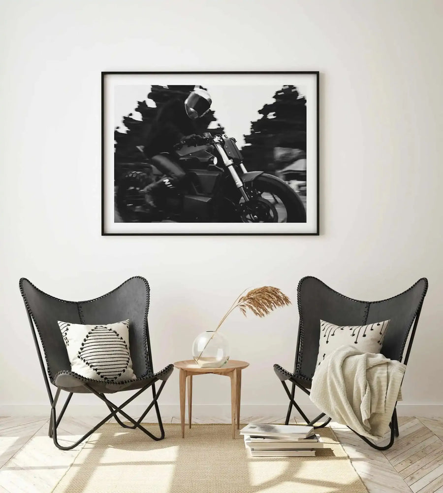 Nice Ride by Mario Stefanelli Art Print black black & white vintage art print