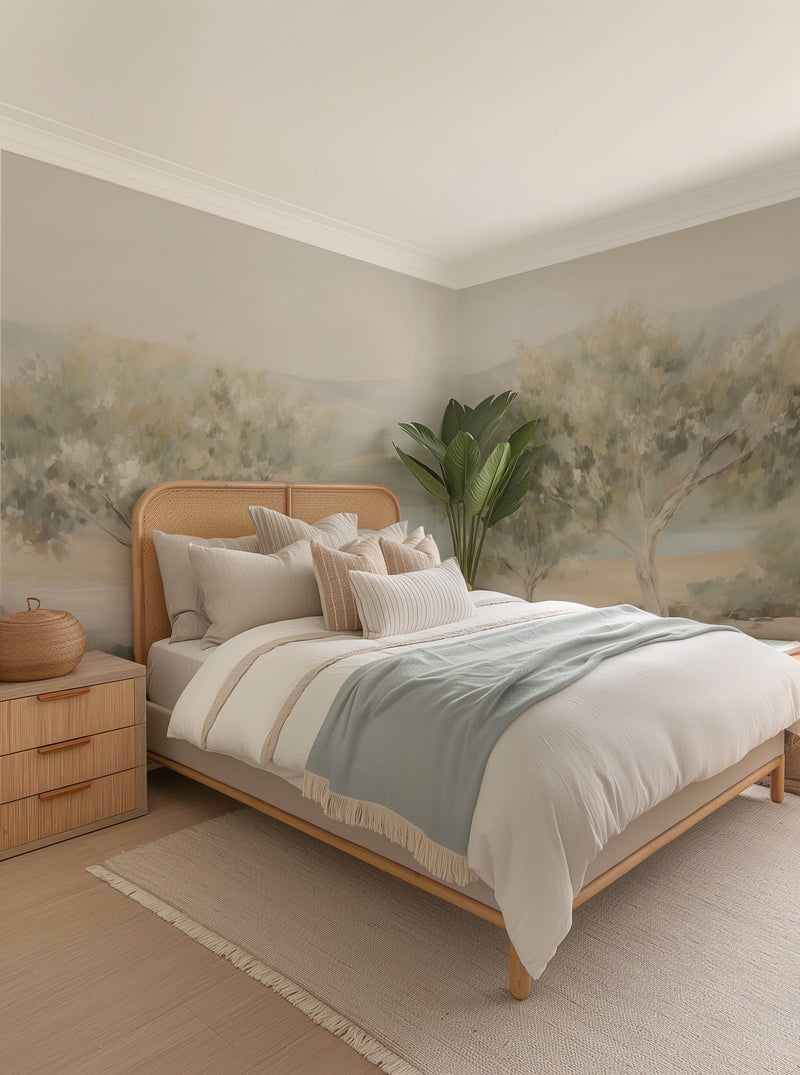 Oak Tree Vista Wallpaper Mural from Olive et Oriel where you can shop wallpaper and artworks online