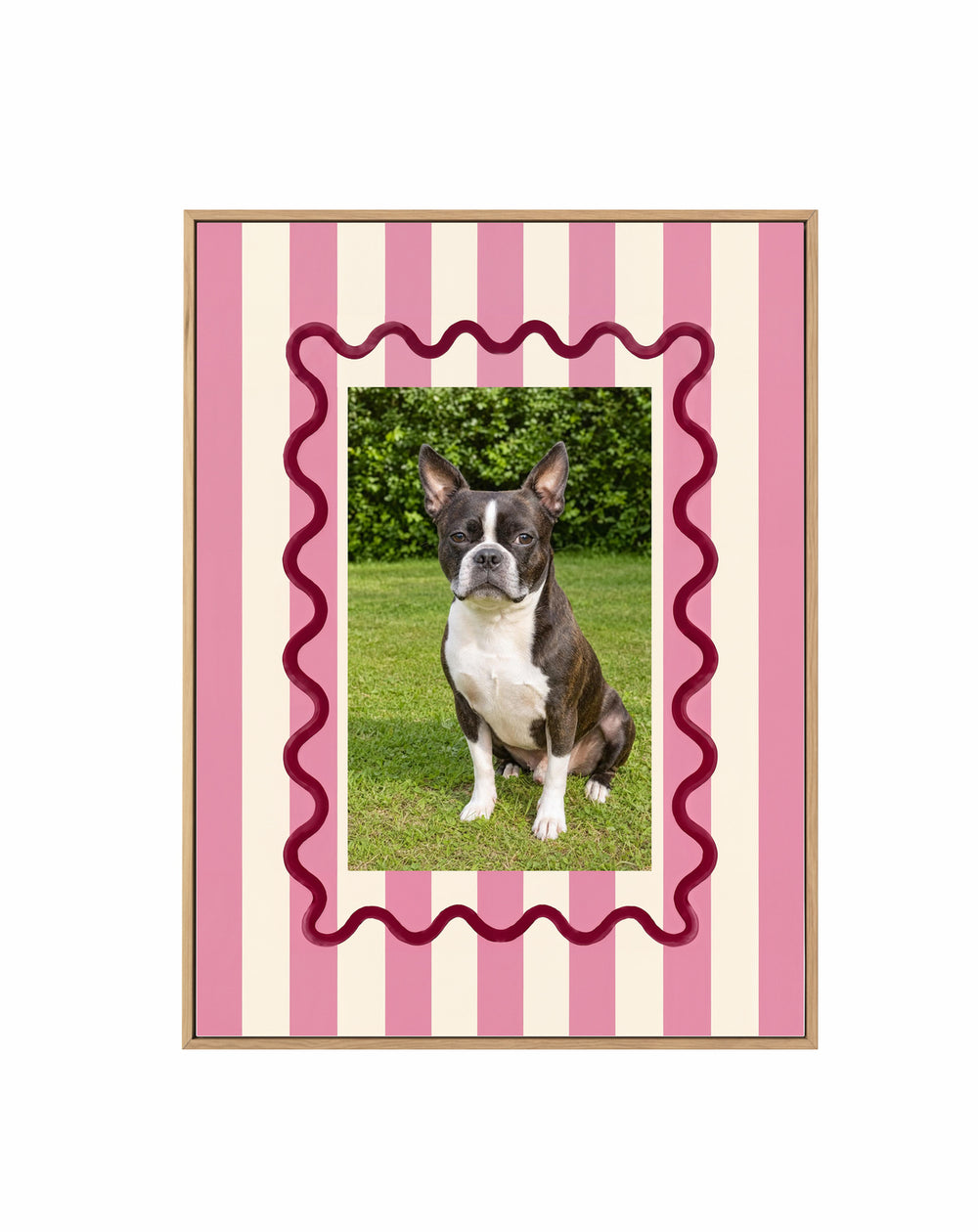 Burgundy Wave | Custom Photo Framed Canvas