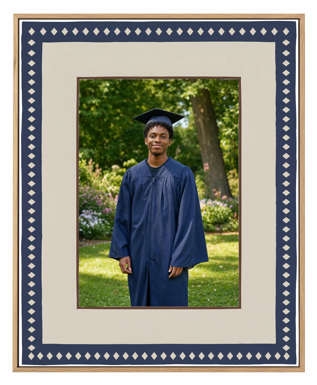 Olive et Oriel custom photo design navy-diamond-canvas-composition