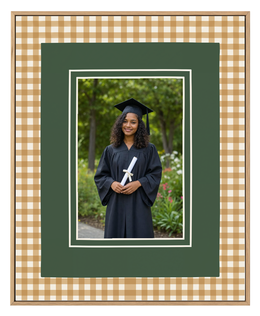 Olive et Oriel custom photo design golden-gingham-canvas-composition