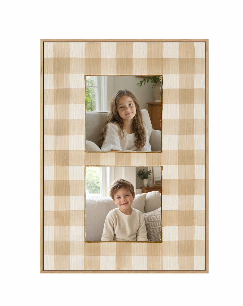 Beige Gingham Duo