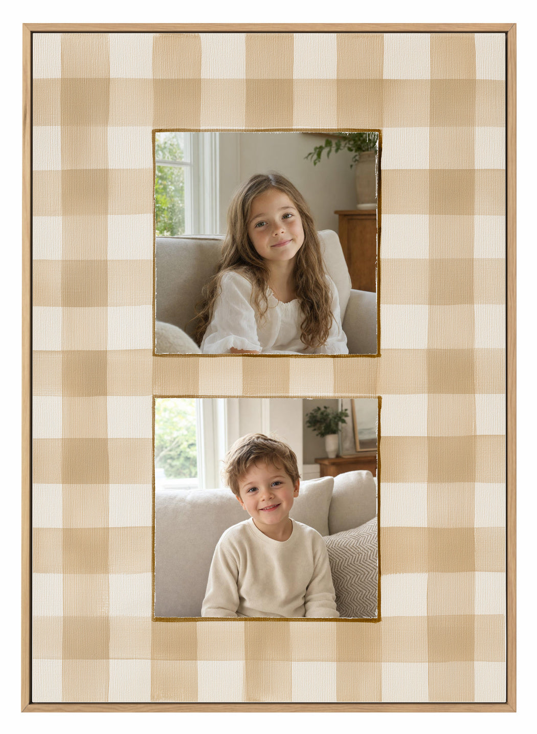 Olive et Oriel original photo-design asset oeo-beige-gingham-duo-canvas-oak-composition-v1