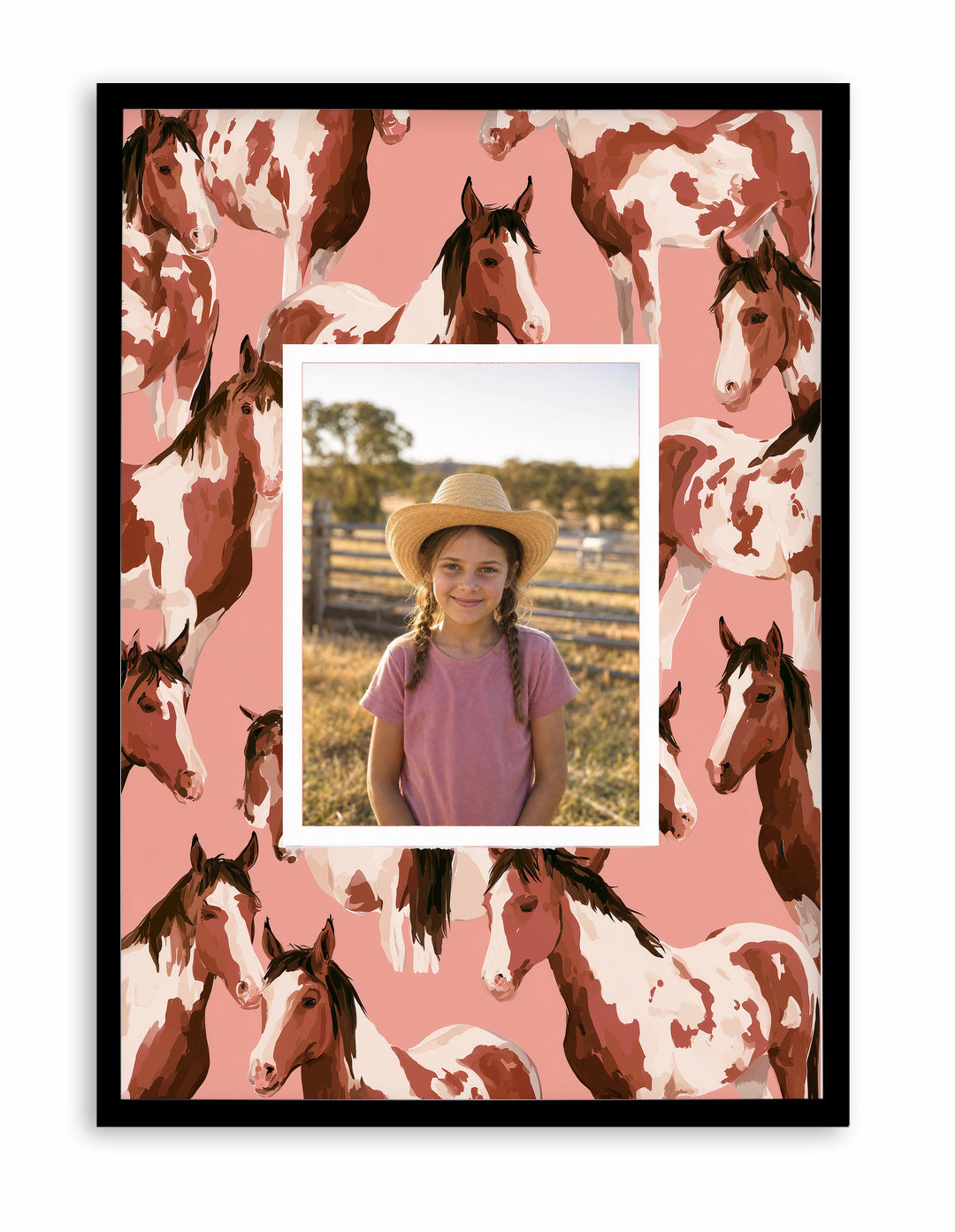 Olive et Oriel original photo-design asset oeo-pink-pony-print-black-composition-v1