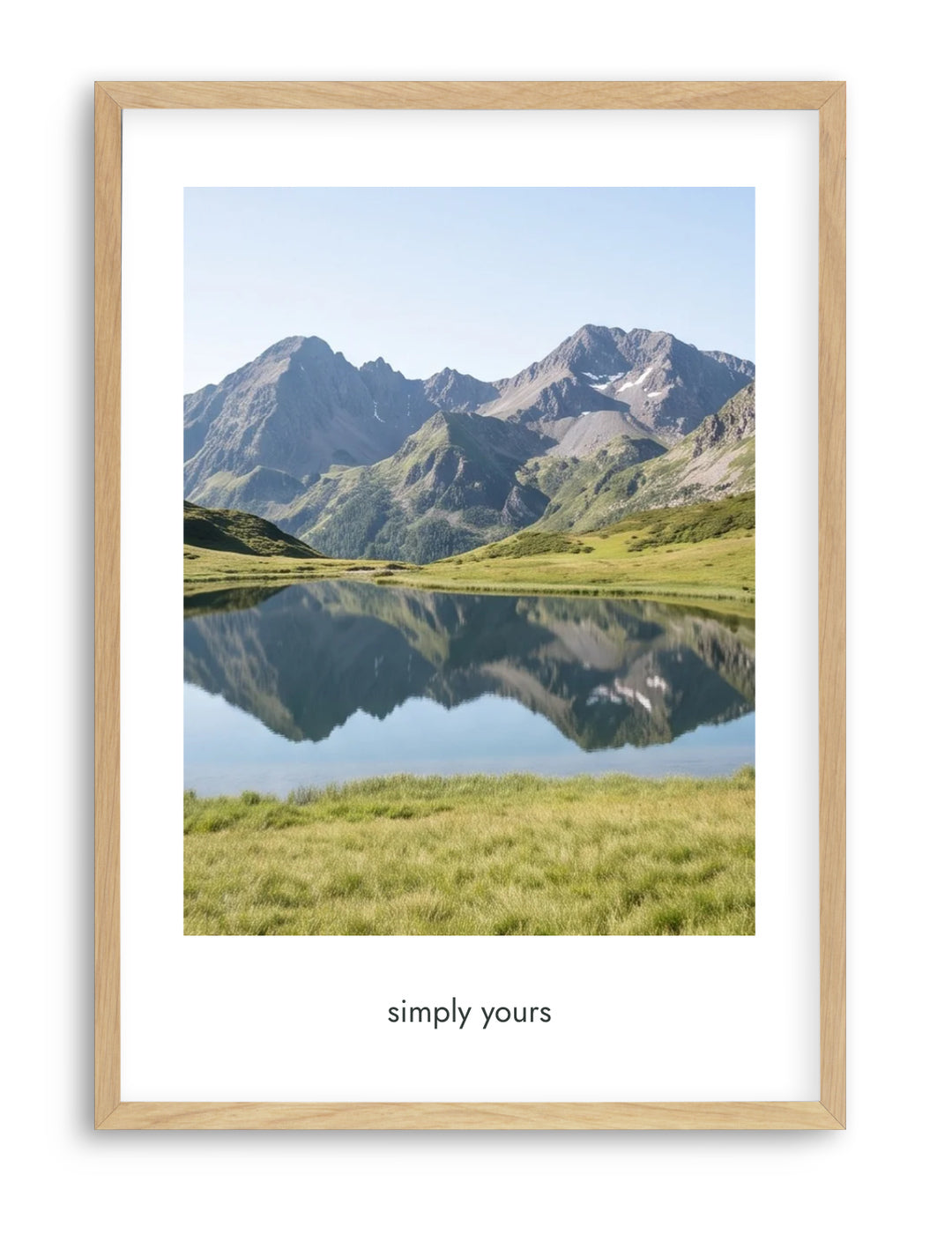 Simply Yours | Personalised Photo Print example in the standard oak finish acrylic frame