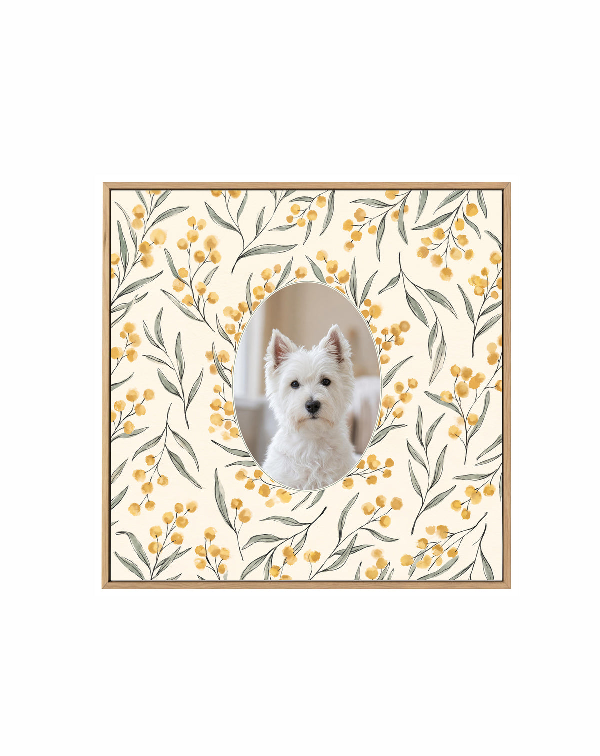 Wattle | Custom Photo Framed Canvas collection hero in the authentic Olive et Oriel canvas frame with oak finish