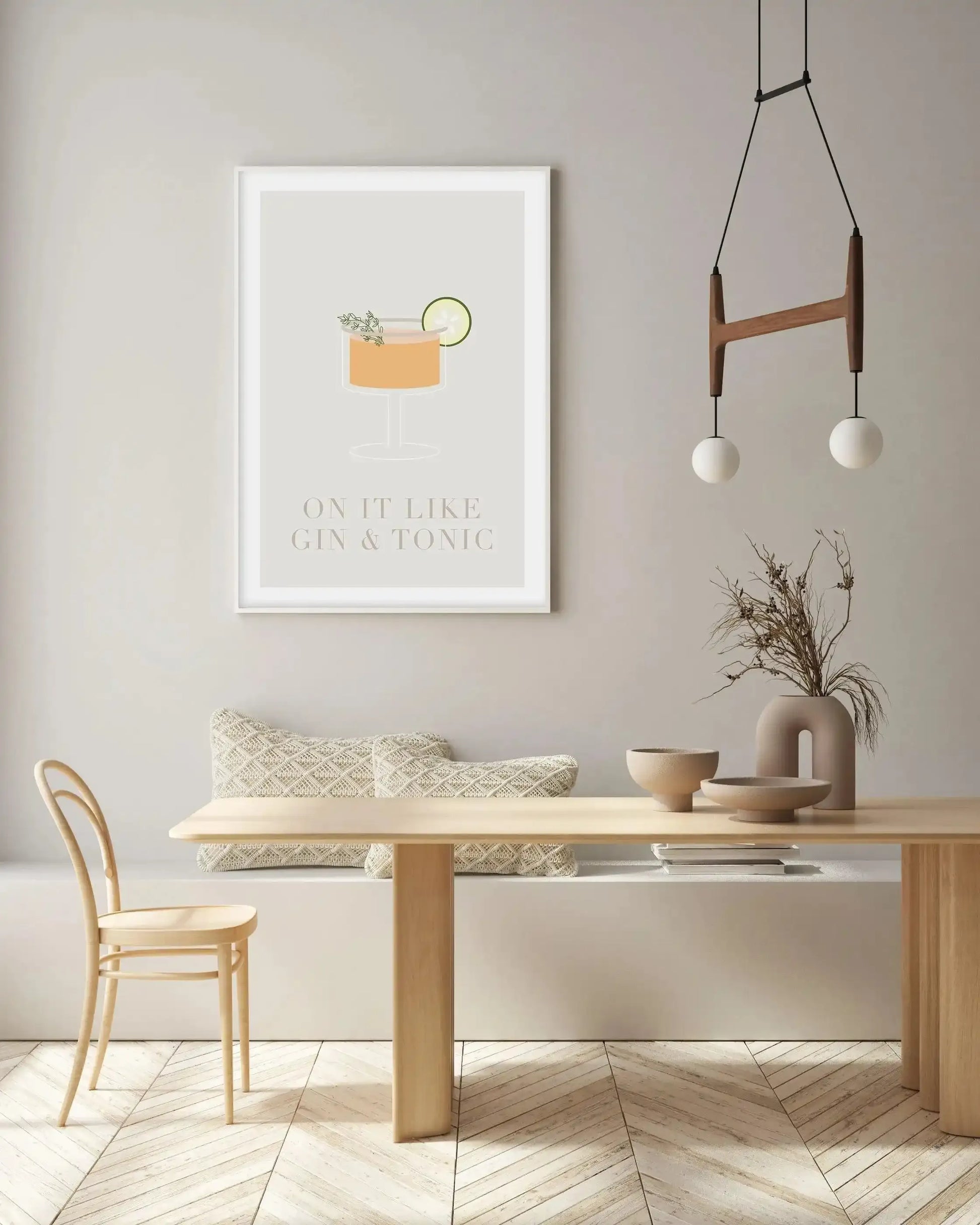 On It Like Gin & Tonic | Beige Art Print-PRINT-Olive et Oriel-Olive et Oriel-Buy-Australian-Art-Prints-Online-with-Olive-et-Oriel-Your-Artwork-Specialists-Austrailia-Decorate-With-Coastal-Photo-Wall-Art-Prints-From-Our-Beach-House-Artwork-Collection-Fine-Poster-and-Framed-Artwork