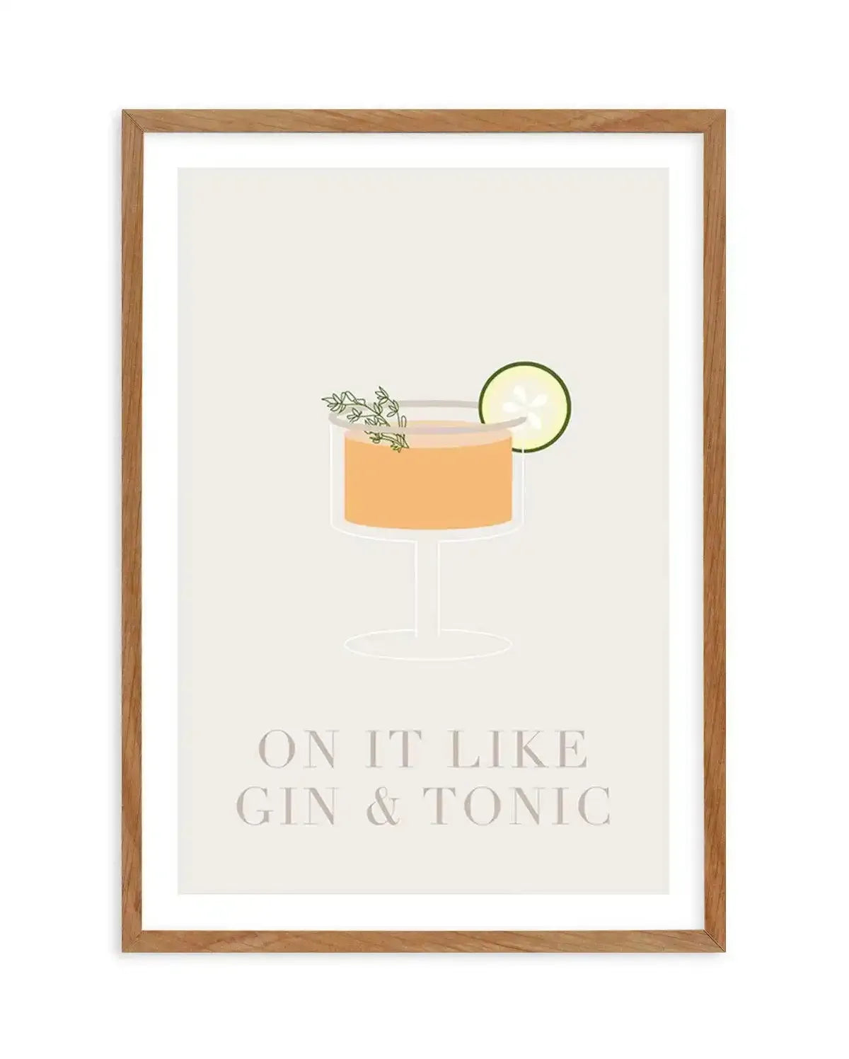 On It Like Gin & Tonic | Beige Art Print-PRINT-Olive et Oriel-Olive et Oriel-Buy-Australian-Art-Prints-Online-with-Olive-et-Oriel-Your-Artwork-Specialists-Austrailia-Decorate-With-Coastal-Photo-Wall-Art-Prints-From-Our-Beach-House-Artwork-Collection-Fine-Poster-and-Framed-Artwork