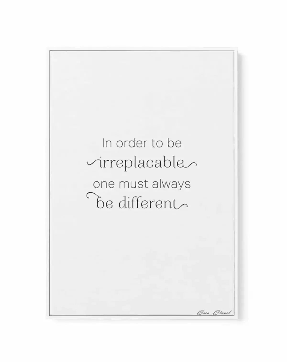 One Must Always Be Different | Framed Canvas-CANVAS-You can shop wall art online with Olive et Oriel for everything from abstract art to fun kids wall art. Our beautiful modern art prints and canvas art are available from large canvas prints to wall art paintings and our proudly Australian artwork collection offers only the highest quality framed large wall art and canvas art Australia - You can buy fashion photography prints or Hampton print posters and paintings on canvas from Olive et Oriel a