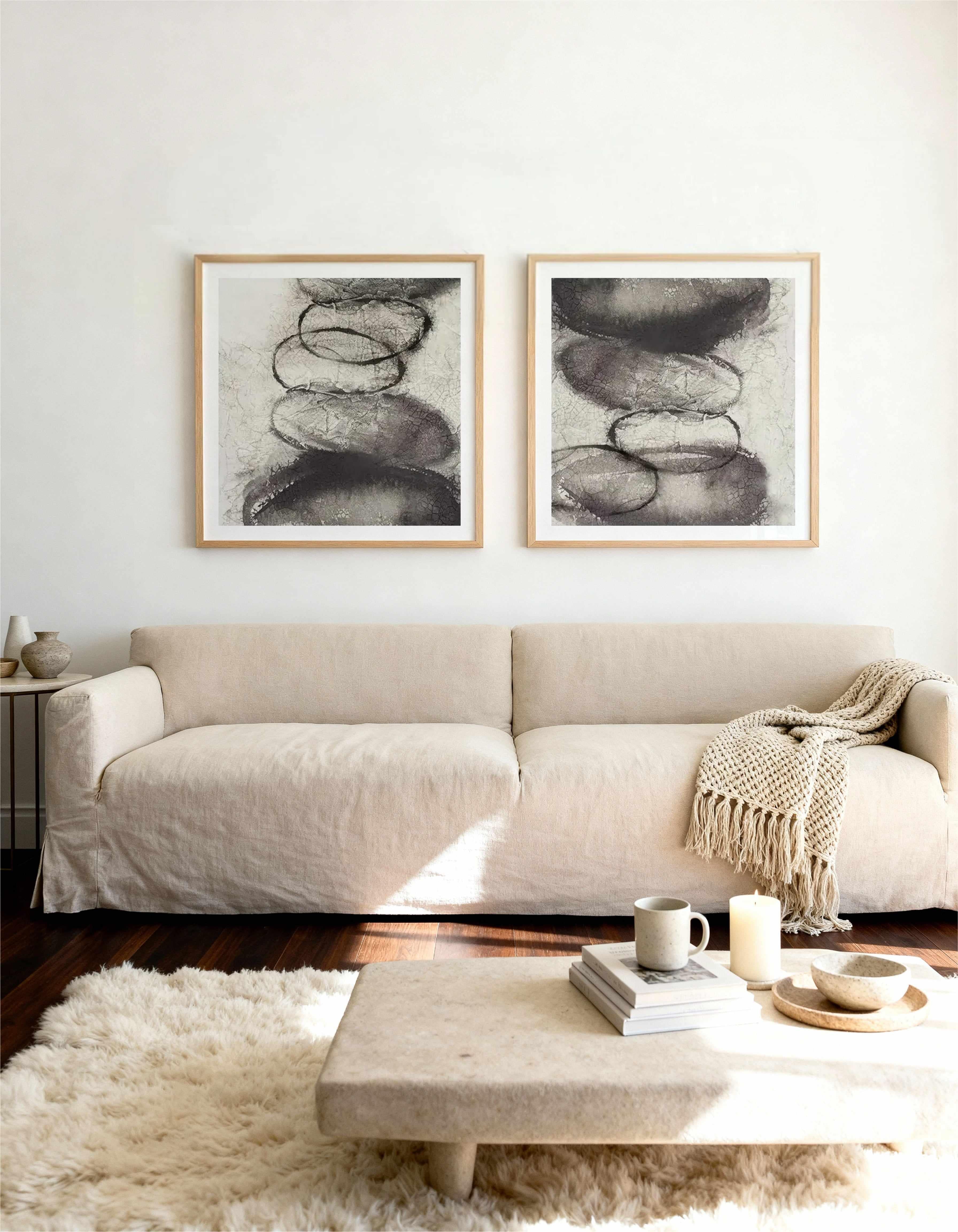 Origins Square I & II Art Print Set of 2 | Matching Wall Art from Olive et Oriel where you can shop wallpaper and artworks online