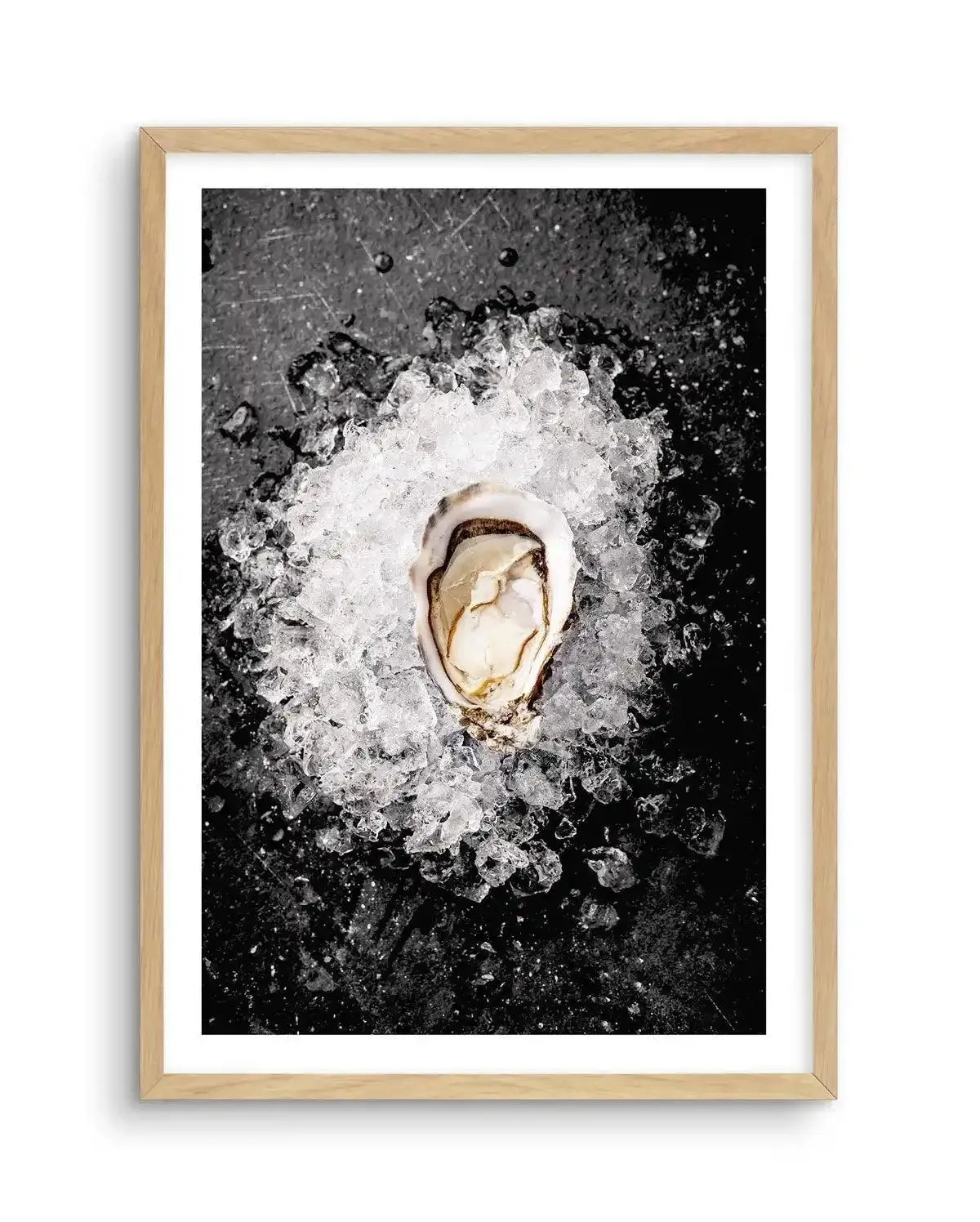 Oysters on Ice Art Print-PRINT-Olive et Oriel-Olive et Oriel-A5 | 5.8" x 8.3" | 14.8 x 21cm-Oak-With White Border-Buy-Australian-Art-Prints-Online-with-Olive-et-Oriel-Your-Artwork-Specialists-Austrailia-Decorate-With-Coastal-Photo-Wall-Art-Prints-From-Our-Beach-House-Artwork-Collection-Fine-Poster-and-Framed-Artwork