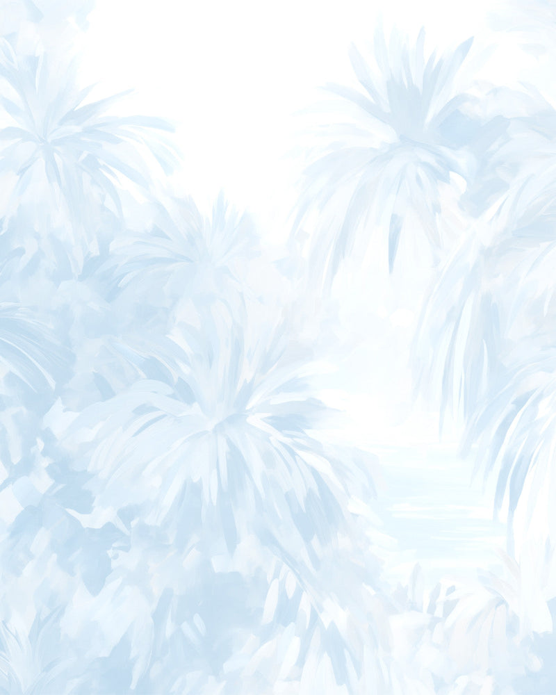 Palisade Blue Palms Wallpaper Mural from Olive et Oriel where you can shop wallpaper and artworks online
