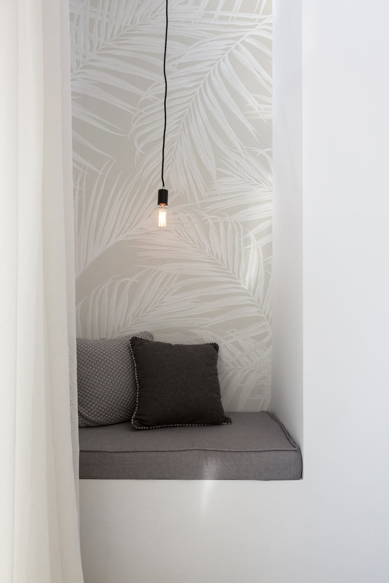 Palm Escape Cream & Beige Wallpaper
