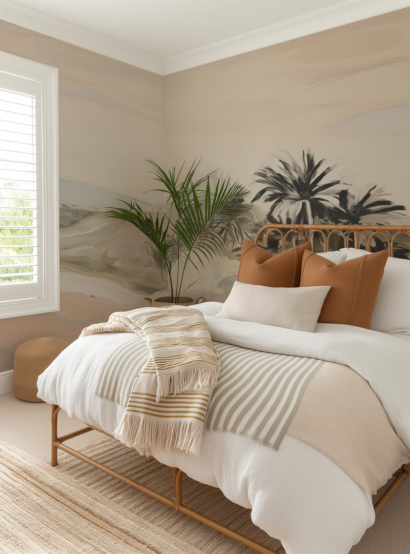Palm Sands Wallpaper Mural from Olive et Oriel where you can shop wallpaper and artworks online