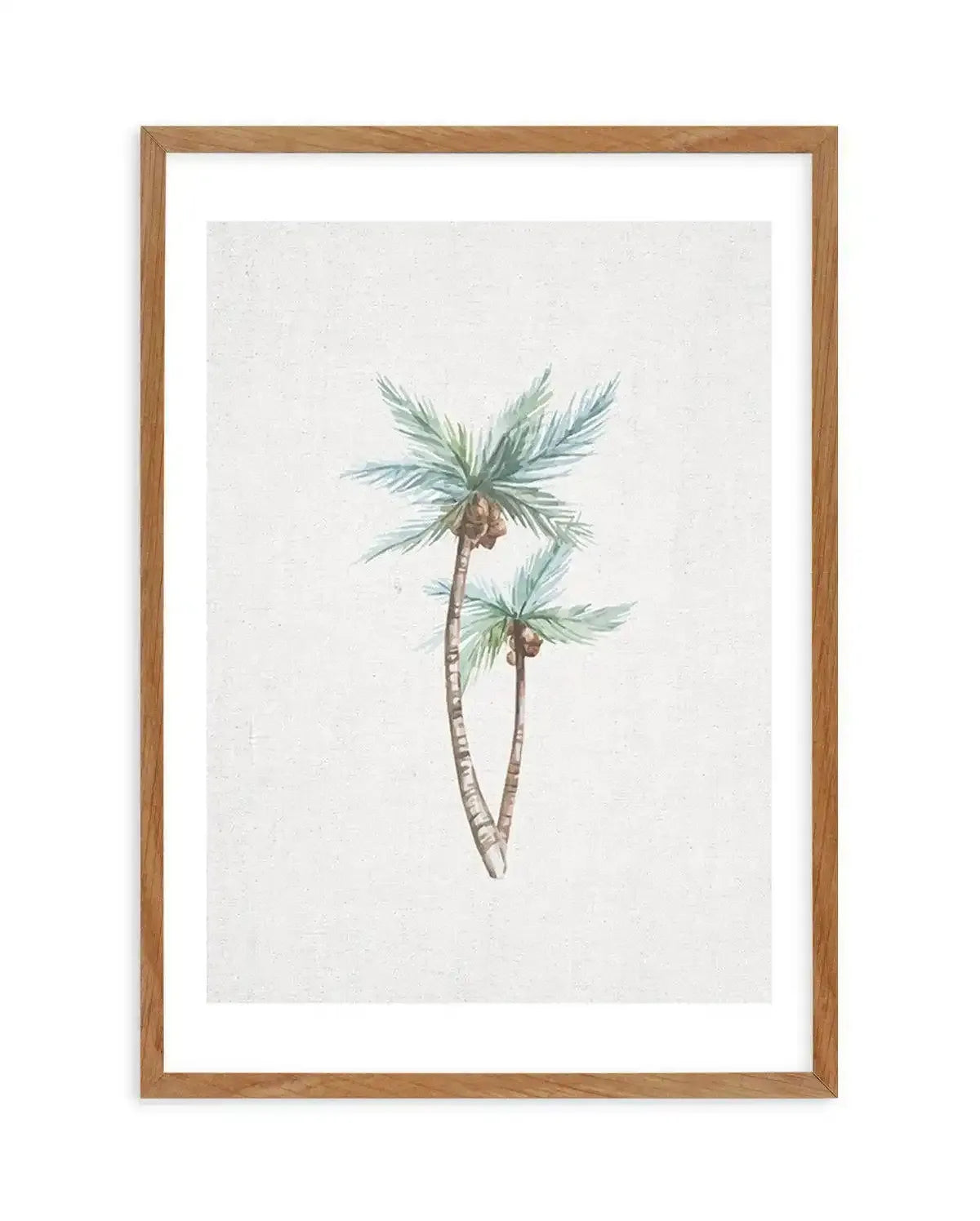Palms on Linen I Art Print-PRINT-Olive et Oriel-Olive et Oriel-50x70 cm | 19.6" x 27.5"-Walnut-With White Border-Buy-Australian-Art-Prints-Online-with-Olive-et-Oriel-Your-Artwork-Specialists-Austrailia-Decorate-With-Coastal-Photo-Wall-Art-Prints-From-Our-Beach-House-Artwork-Collection-Fine-Poster-and-Framed-Artwork