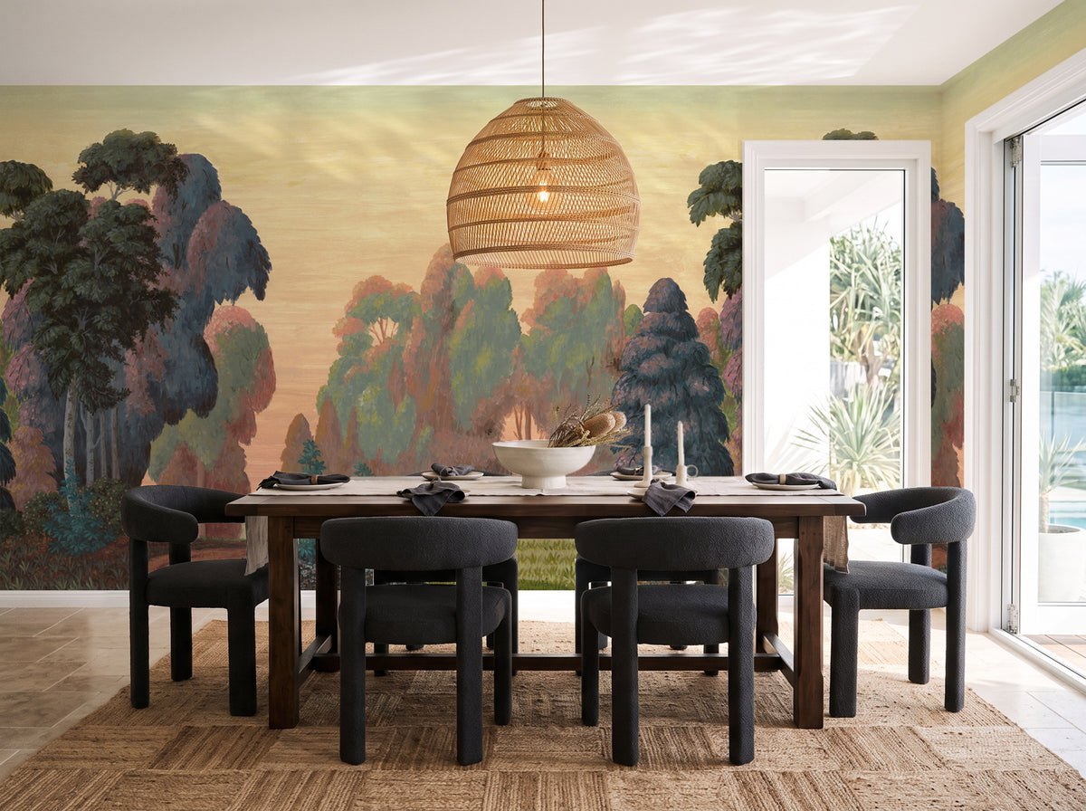 Painter's Landscape Panoramic Mural Wallpaper